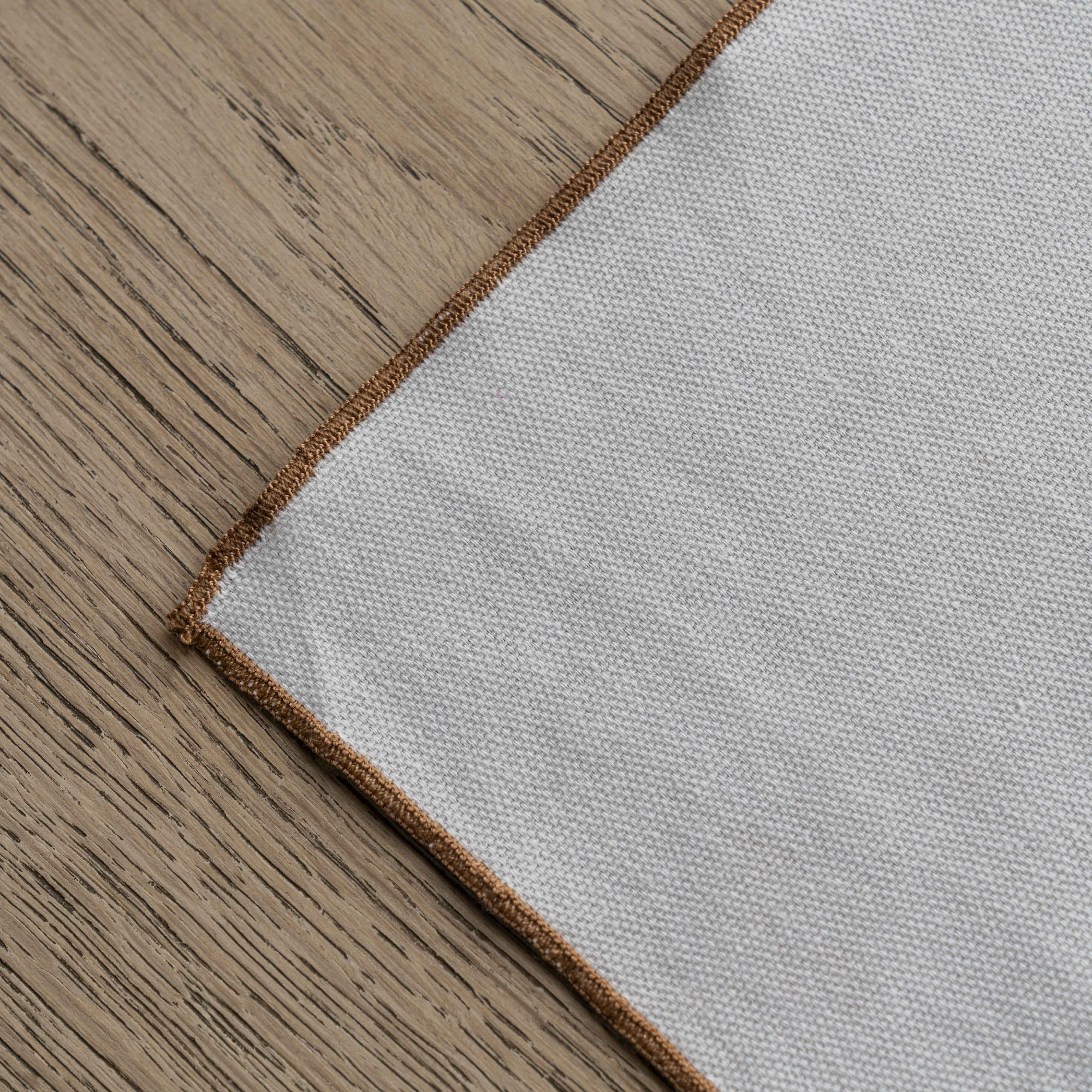 WS - Linen Set Of 2 Table Napkin - White/Mustard