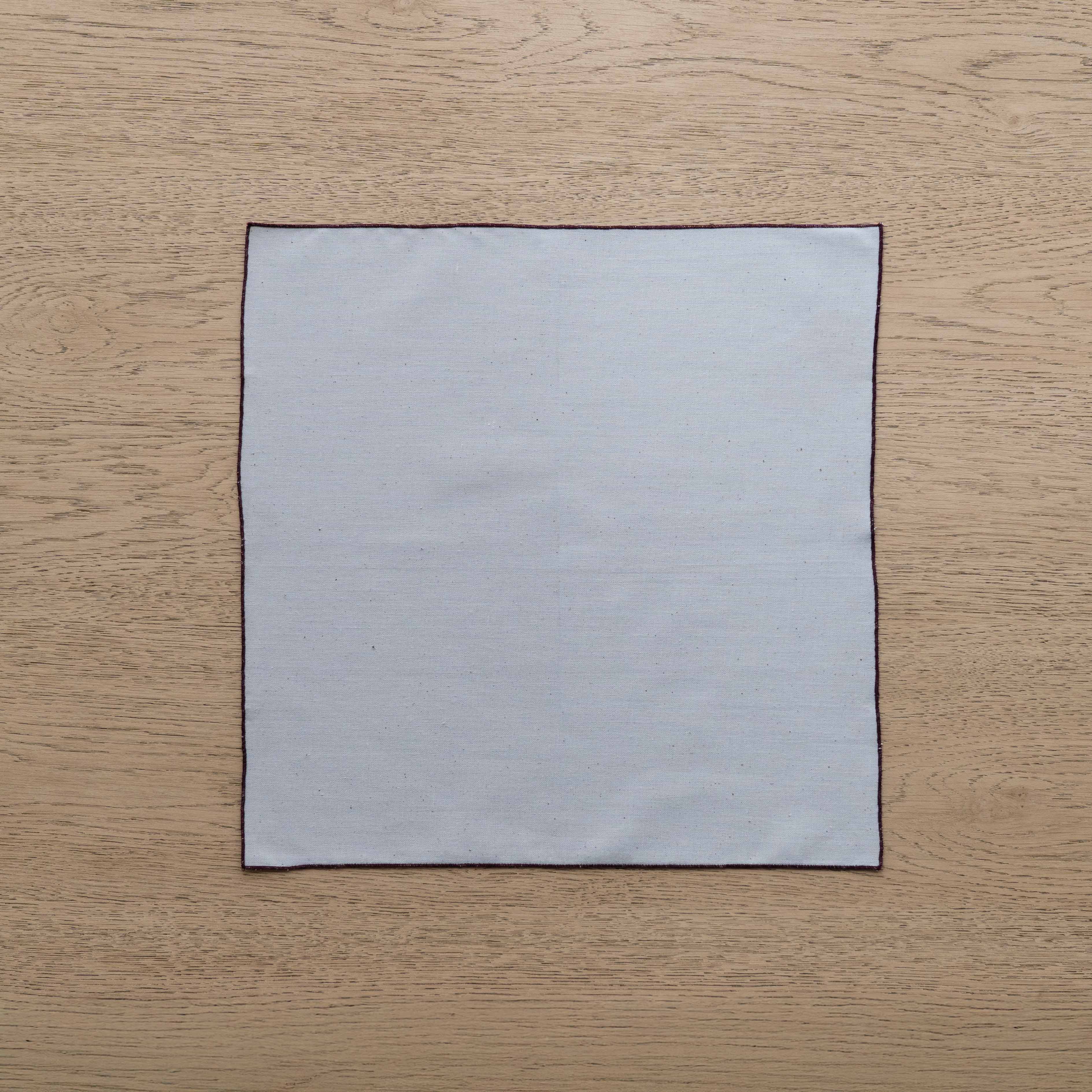 WS - Linen Set Of 2 Table Napkin - White/Maroon