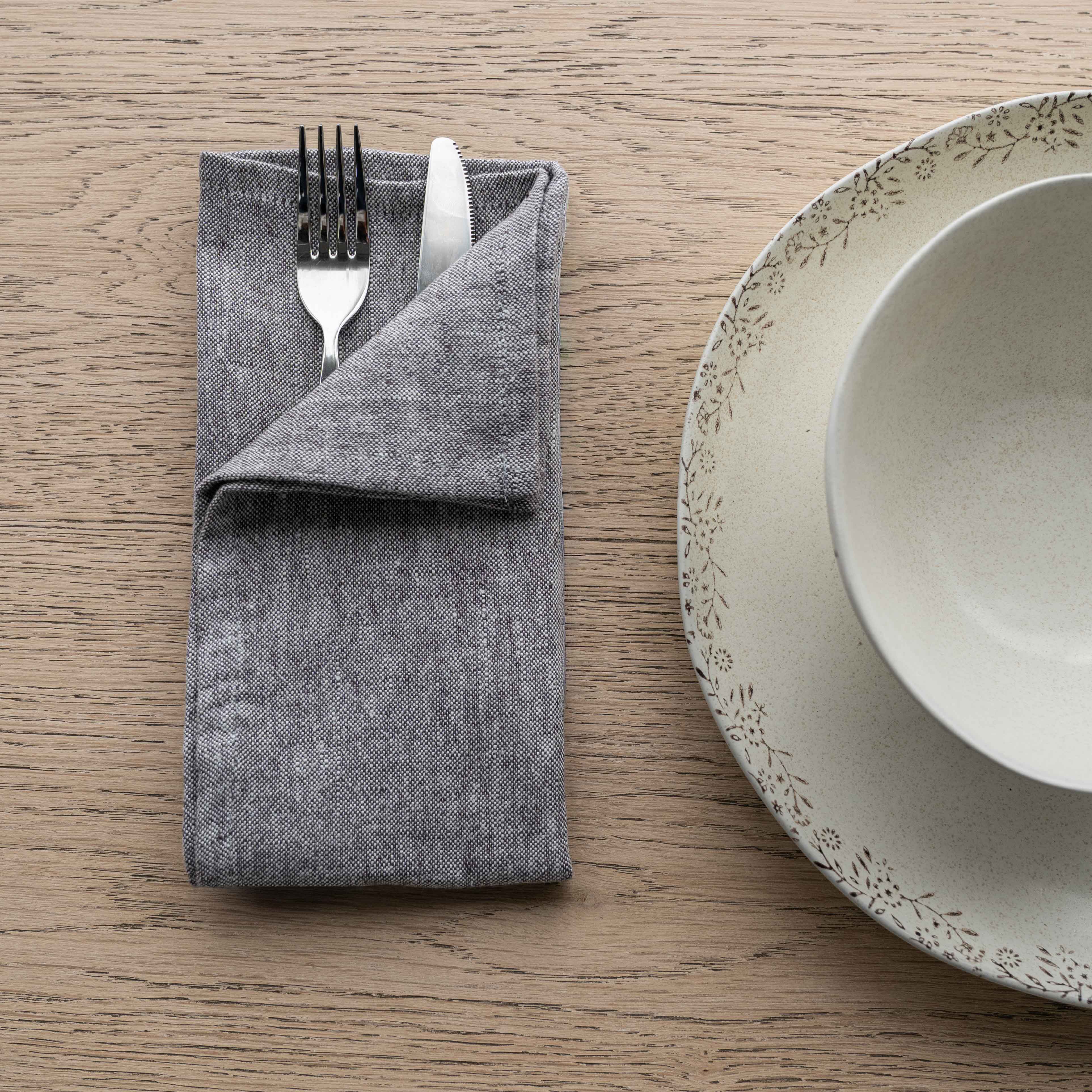 WS - Textured Set Of 2 Table Napkin - GREY