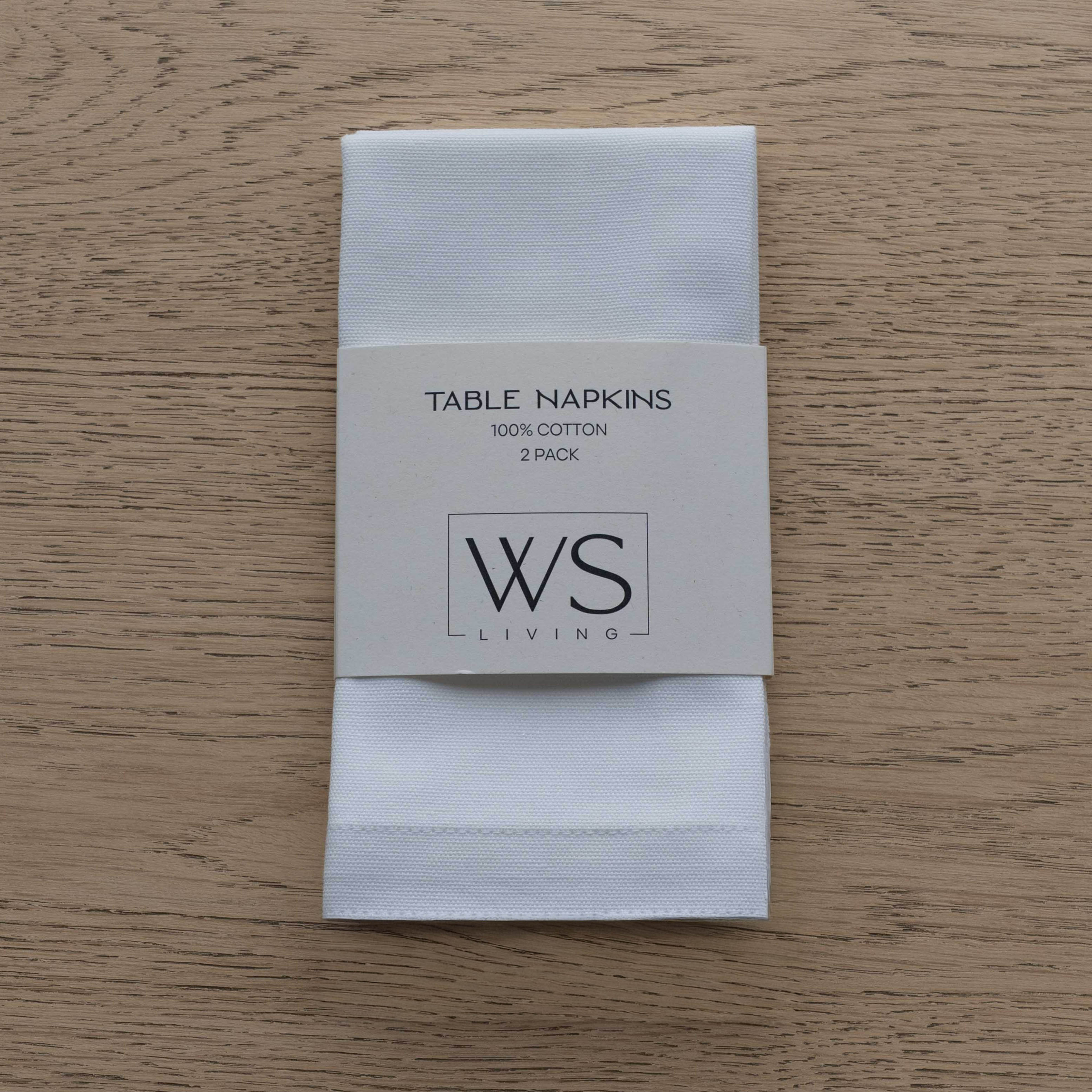 WS - White Linen Set Of 2 Table Napkin
