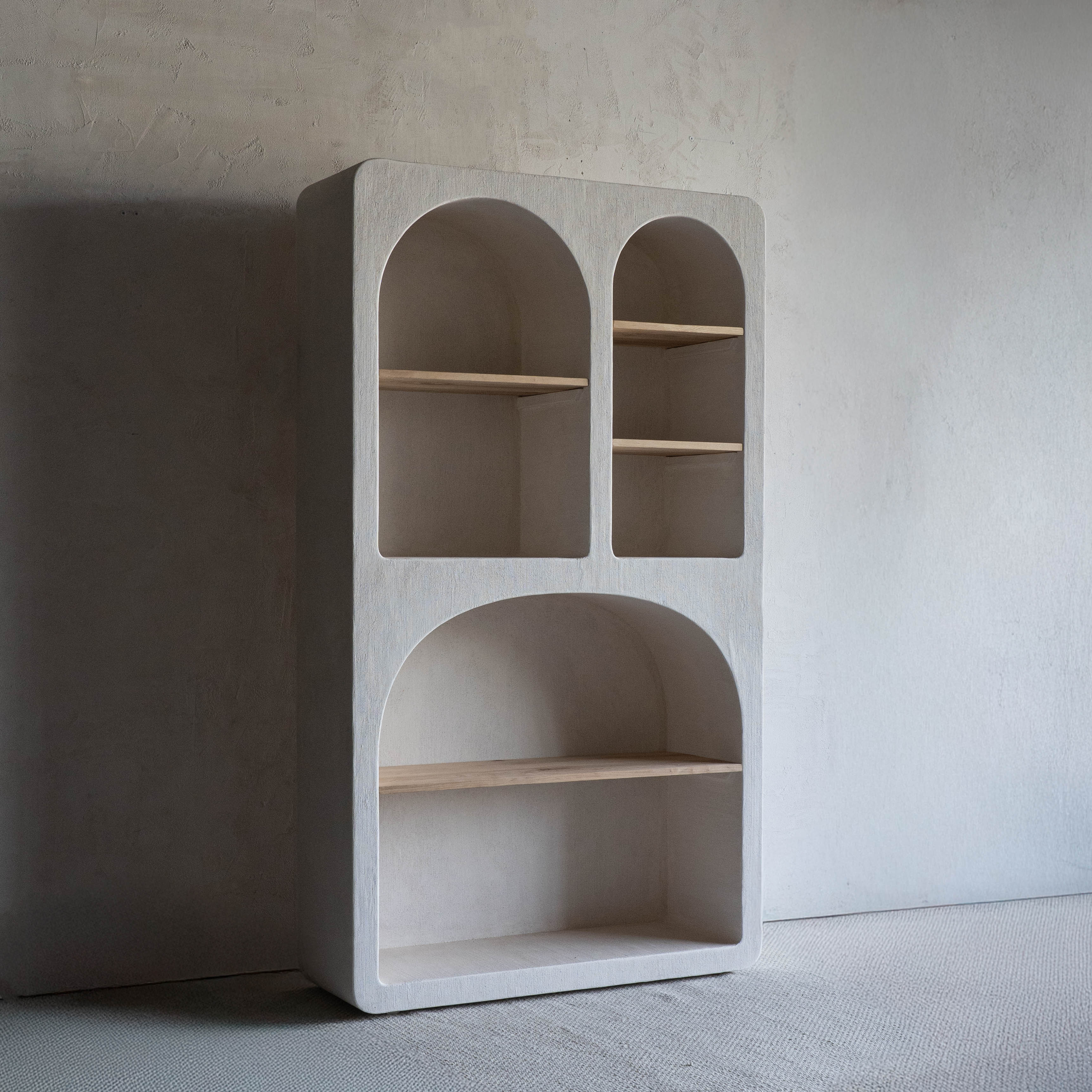 Alaska Curve Edge with Natural Wood Bookshelf