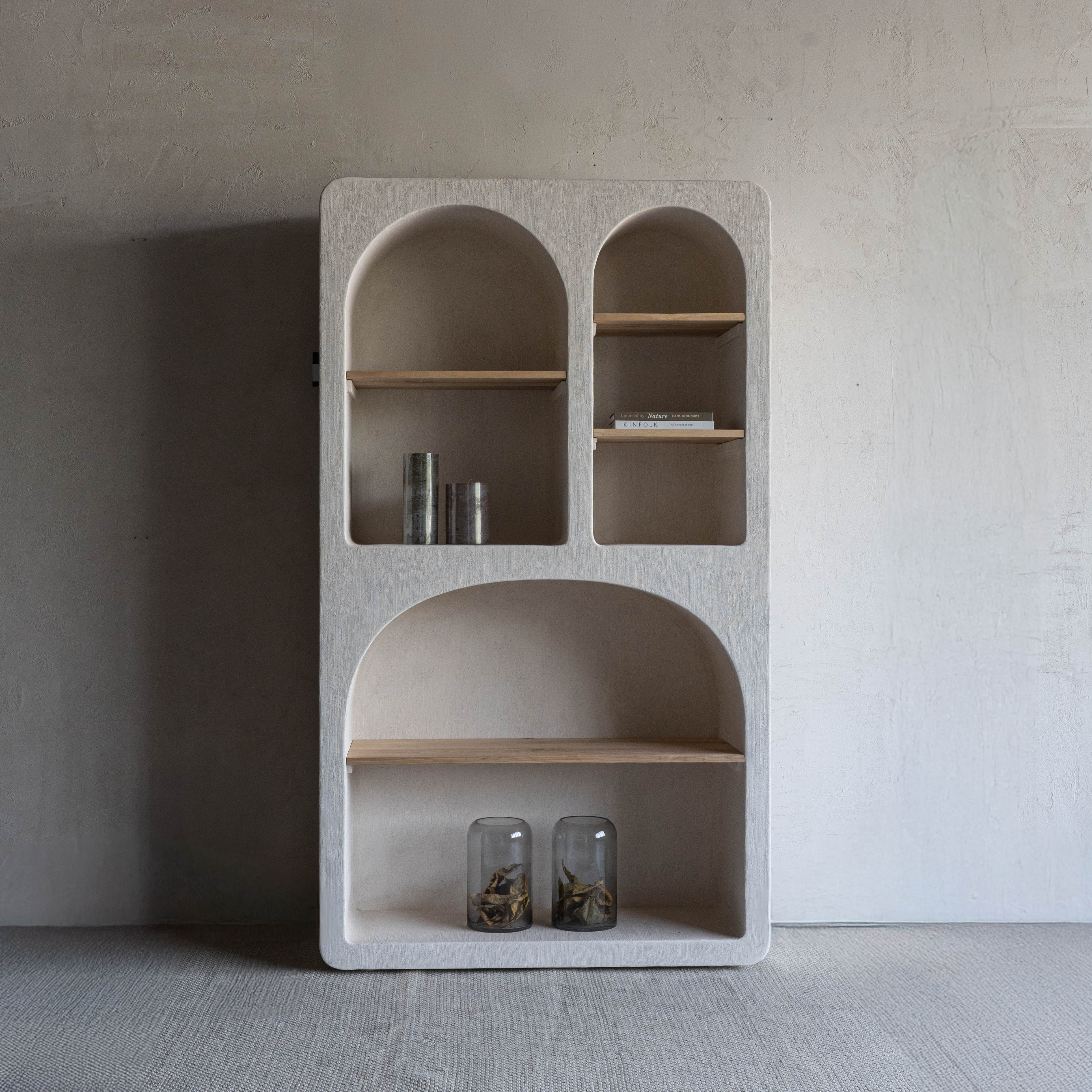 Alaska Curve Edge with Natural Wood Bookshelf