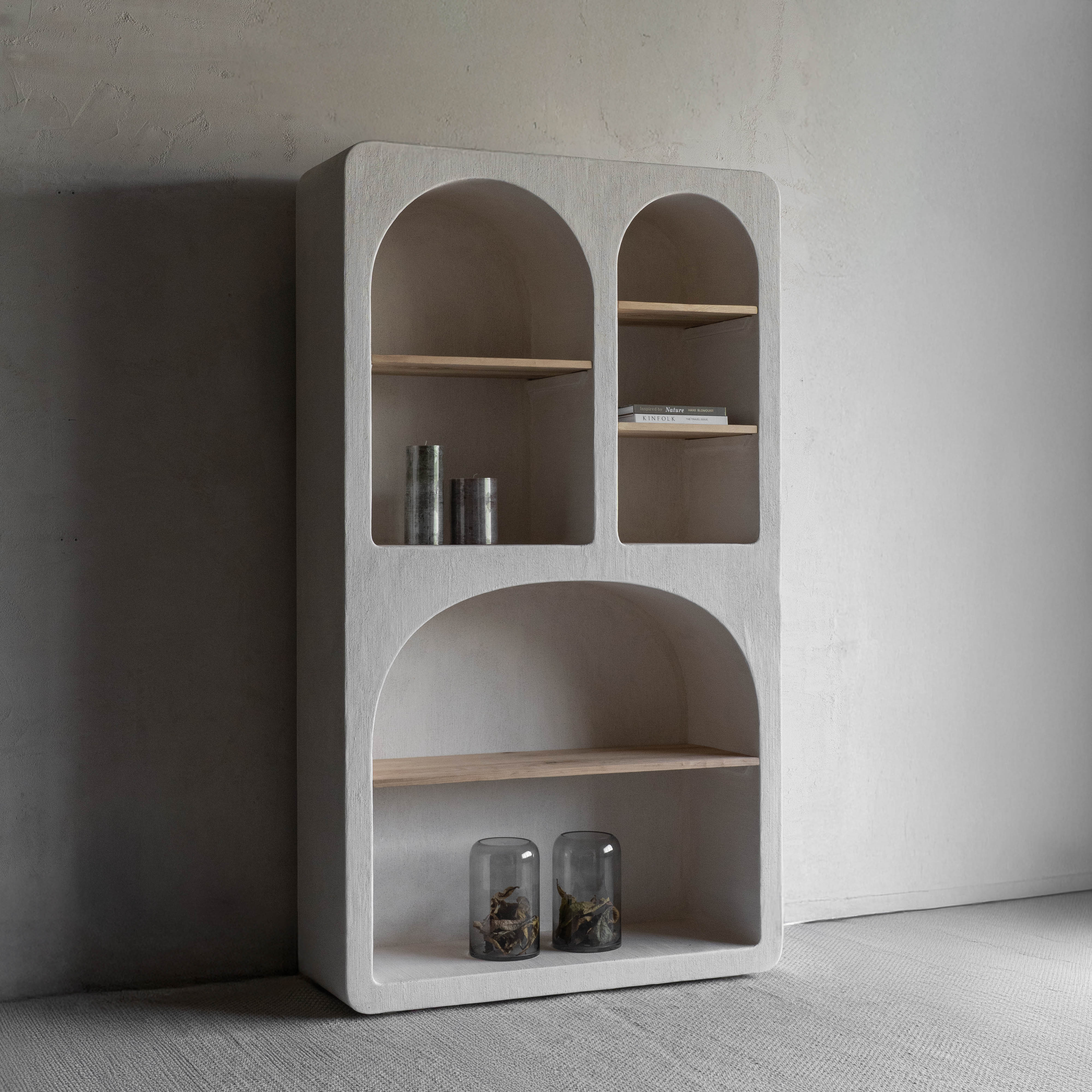 Alaska Curve Edge with Natural Wood Bookshelf
