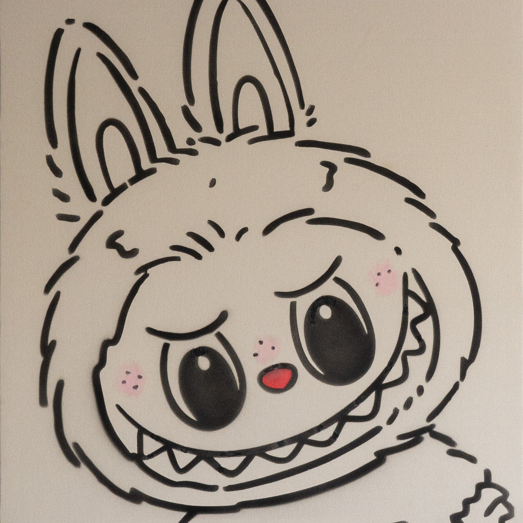 WS - Labubu Handmade Wall Art Painting
