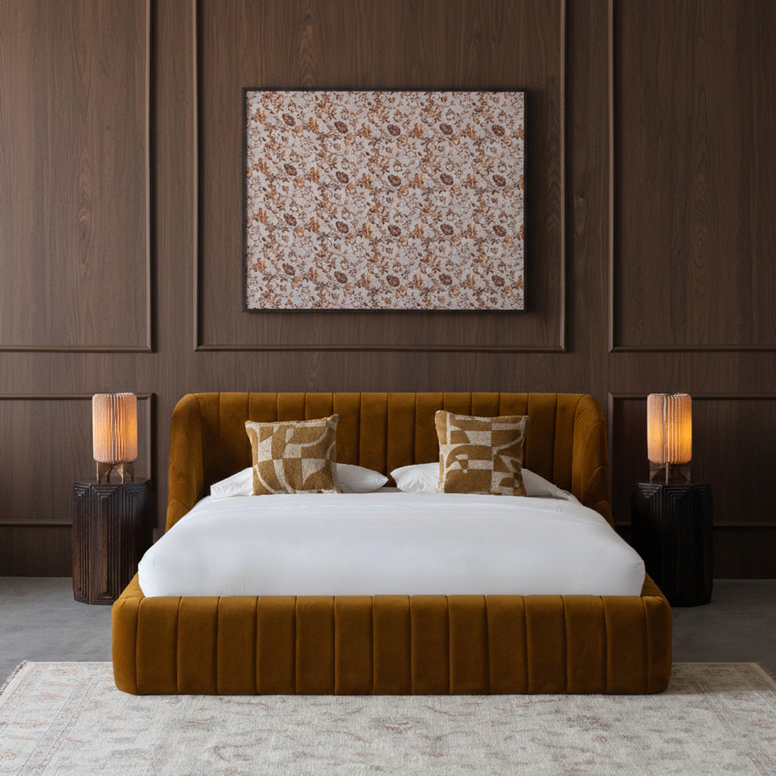 سرير ثاليا براون العصري والفاخر بحجم كينج 180×200 سم 