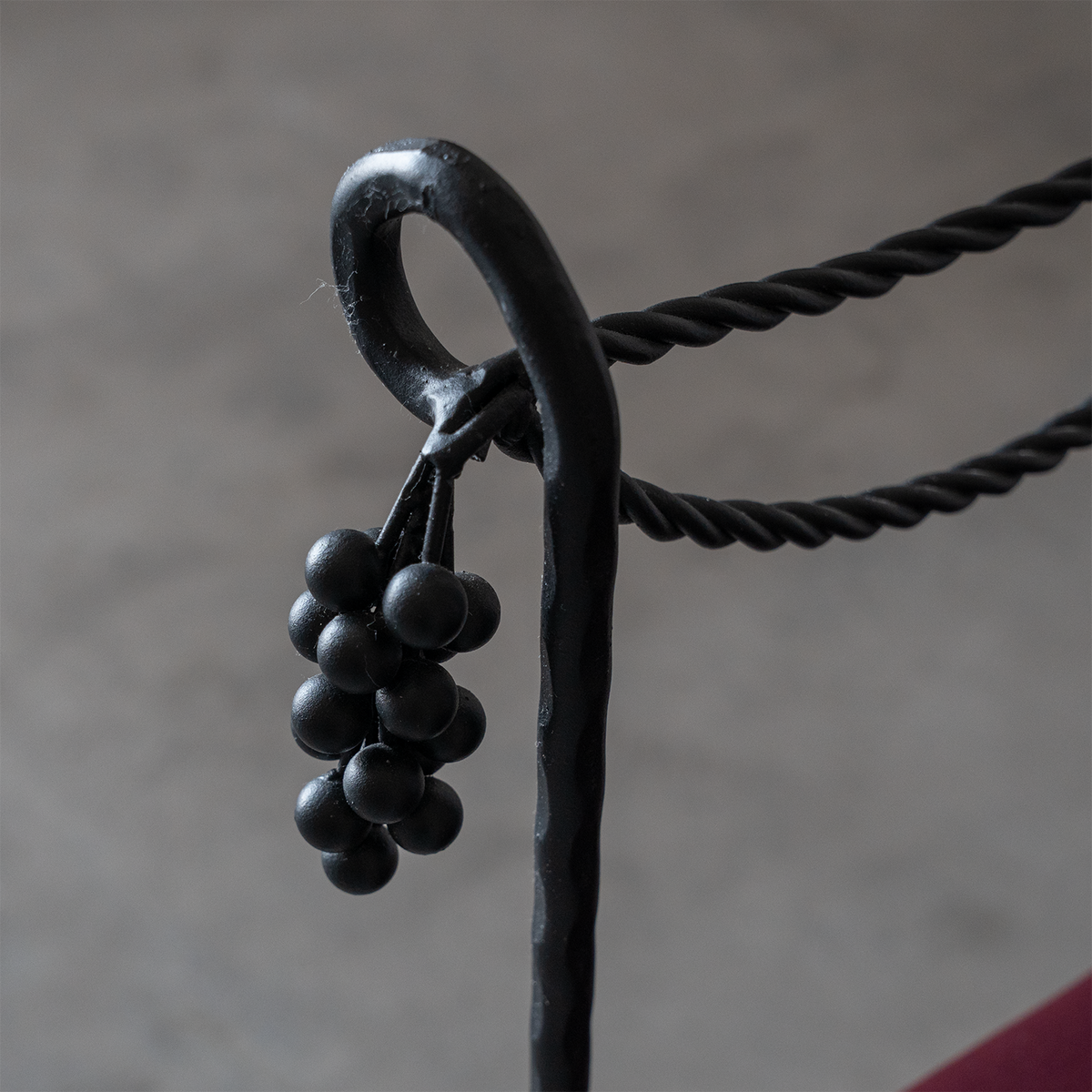 Toscana Wrought Iron Accent Bench – Burgundy Velvet