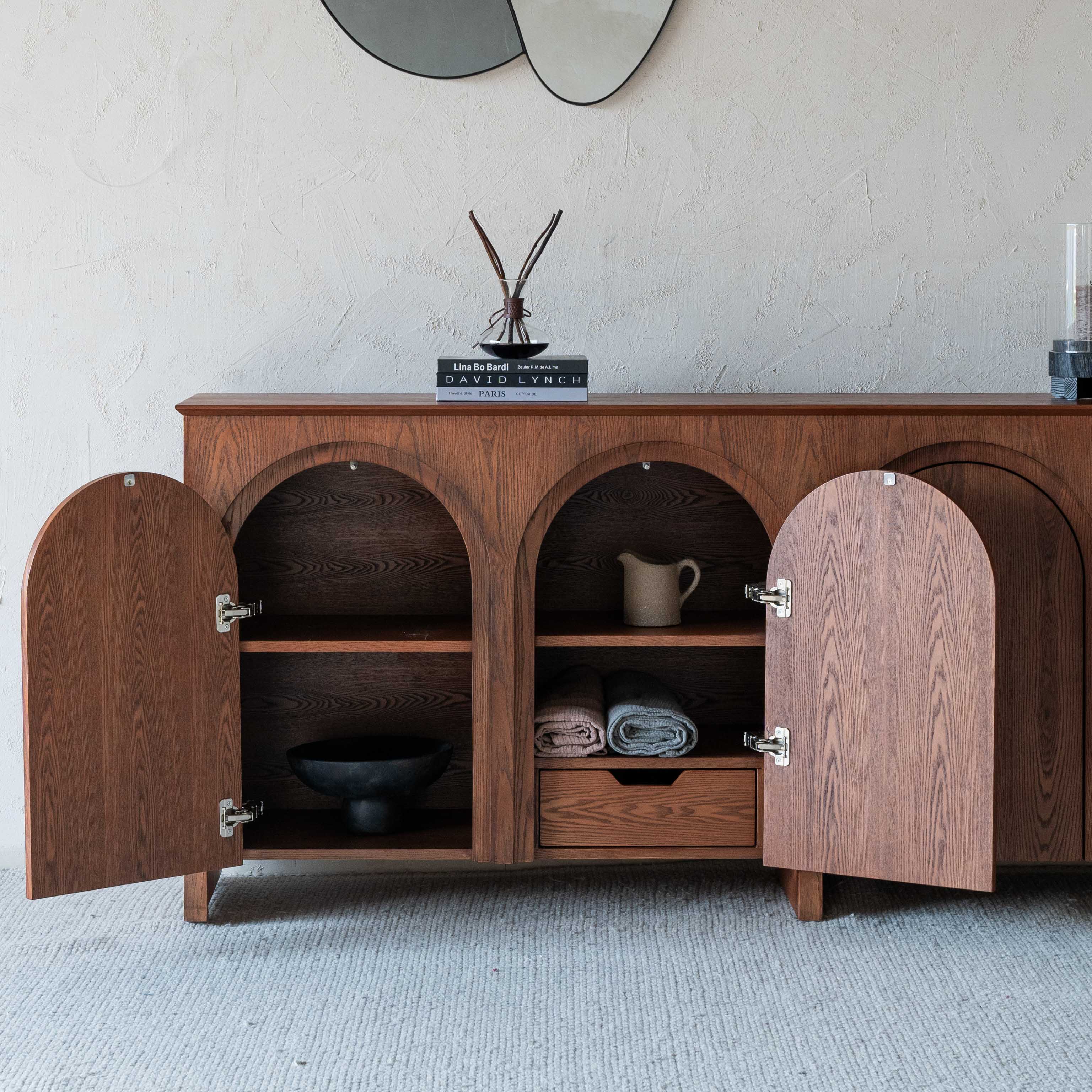 Marcella Solid Wood Arch Sideboard | Buffet Cabinet