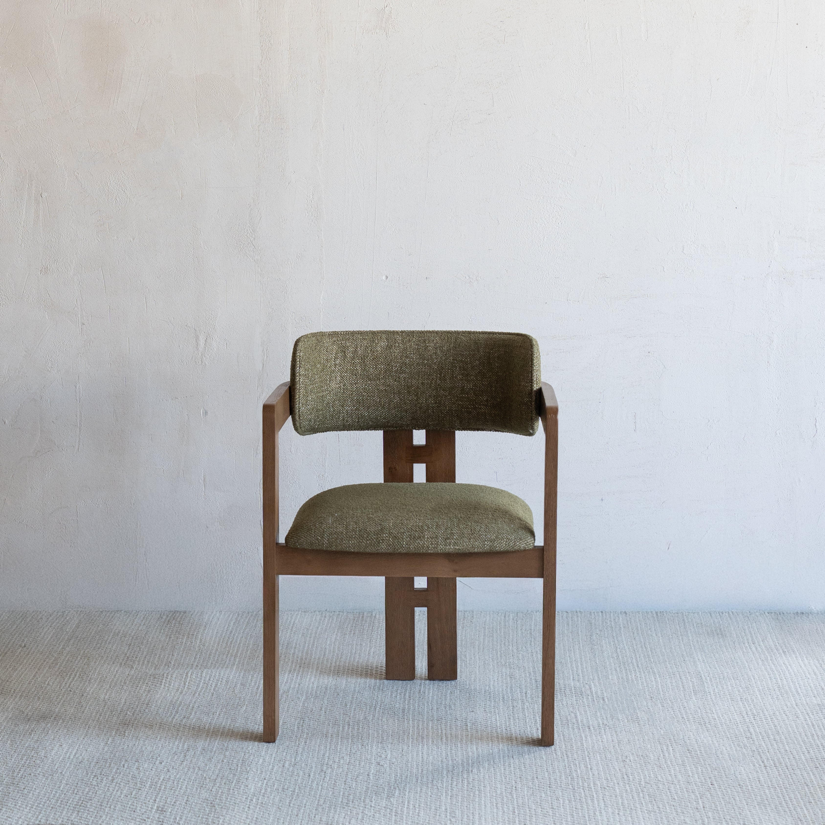 Caden Boucle Dining Chair - Olive Green