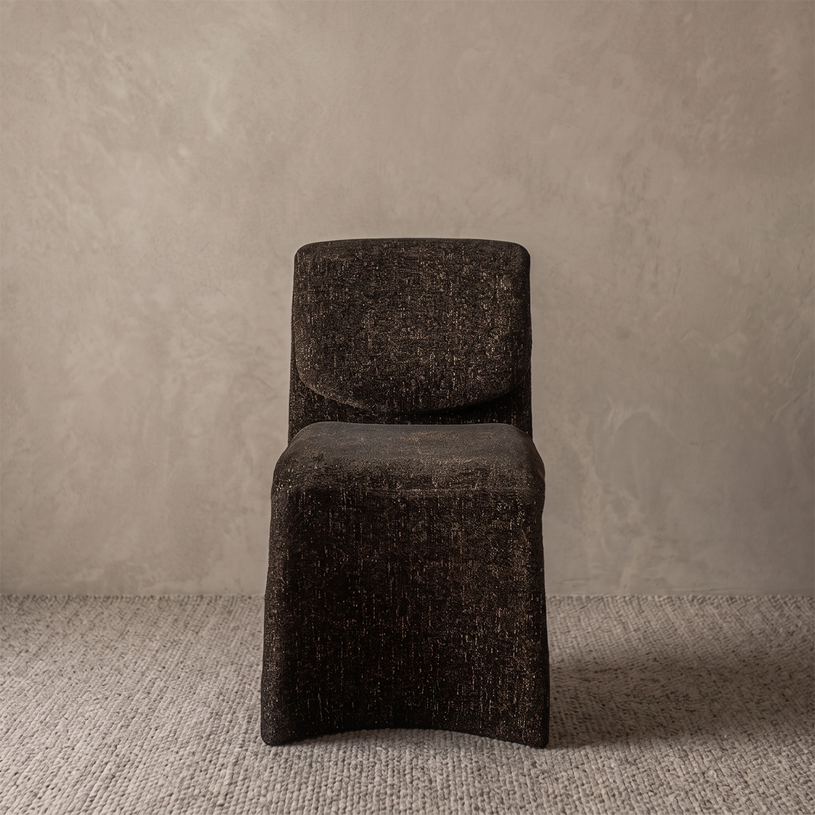 Nocturne Textured Modern Dining Chair - BROWN