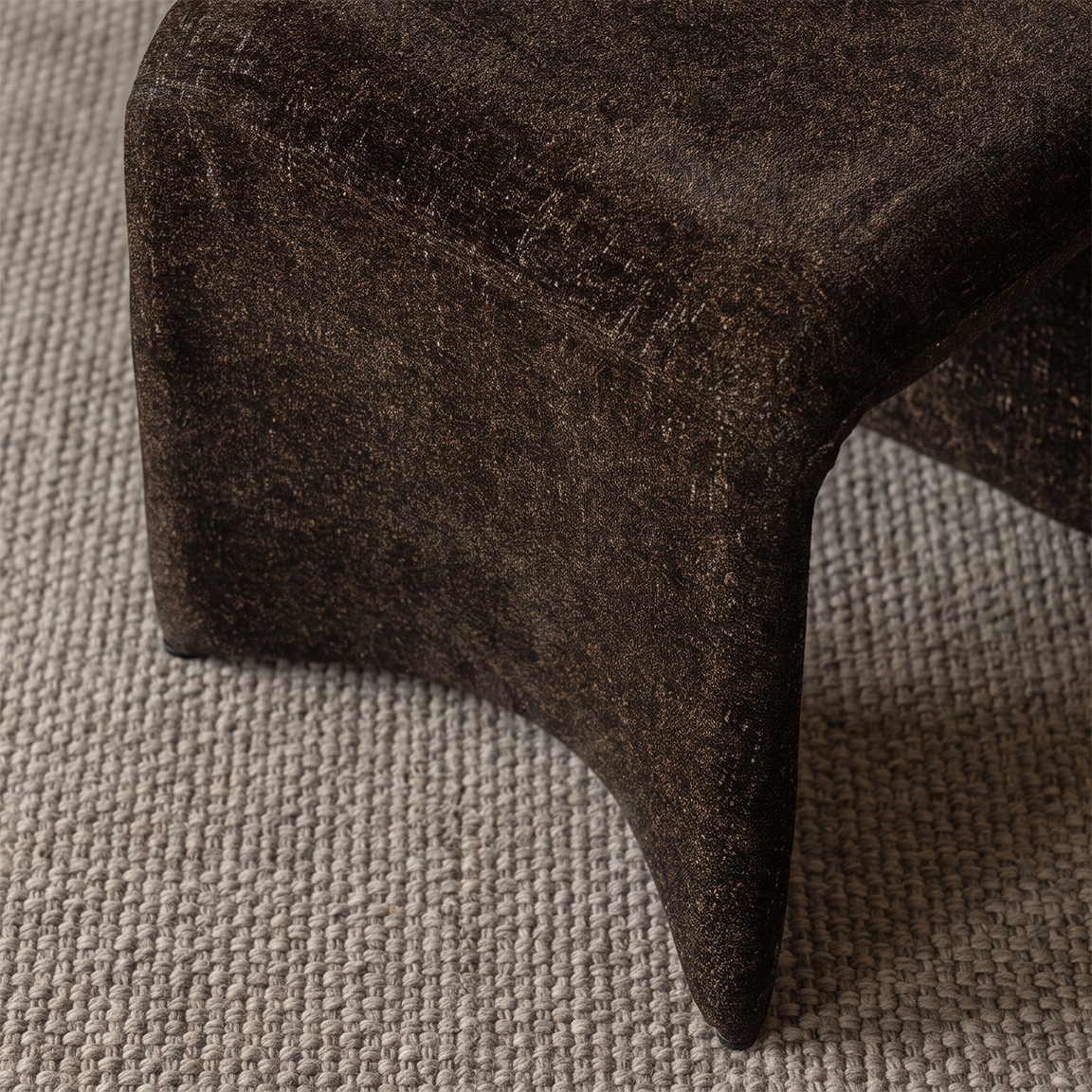 Nocturne Textured Modern Dining Chair - BROWN