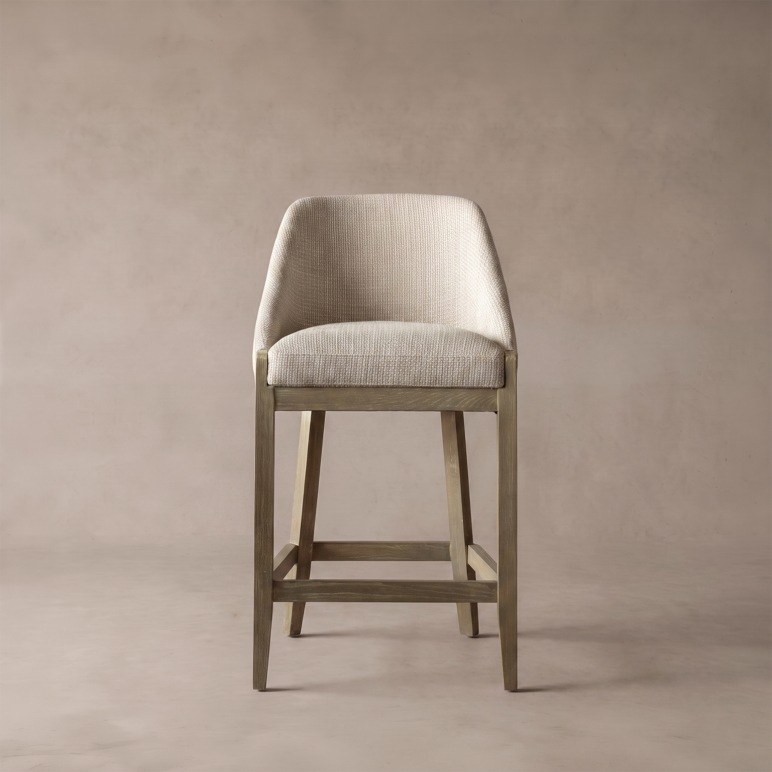 Remi Oak Wood Bar Stool With Backrest