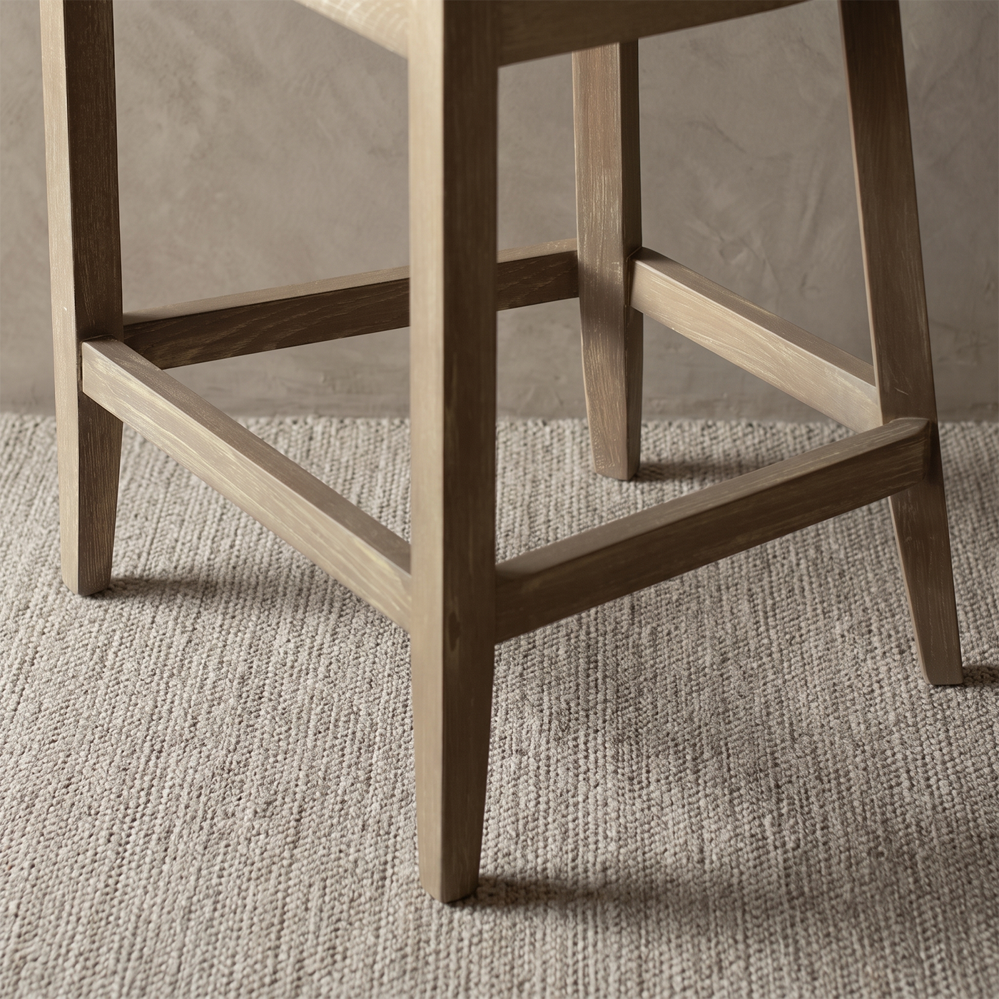 Remi Oak Wood Bar Stool With Backrest