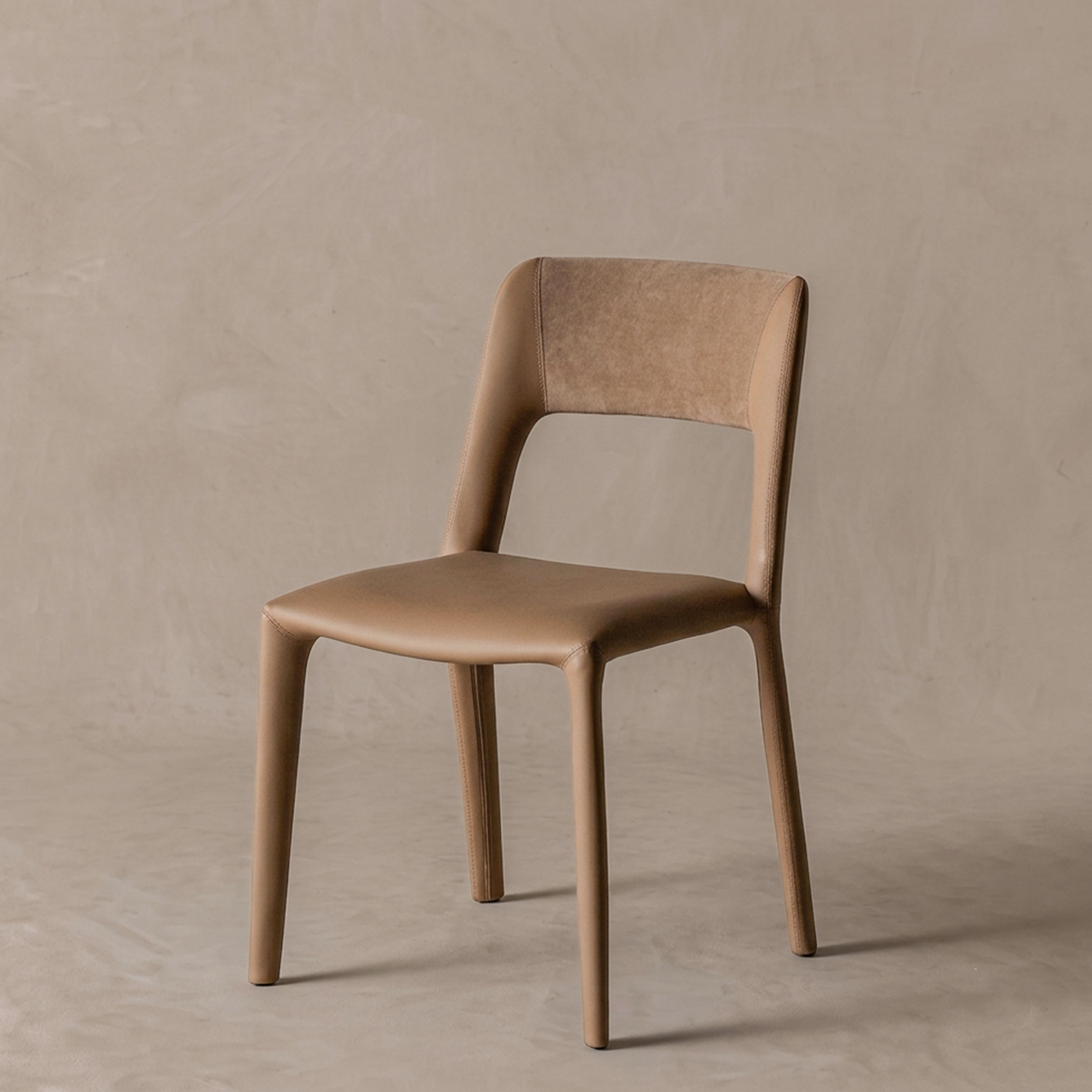 Valdaro Modern Leather Dining Chair - Camel Tan