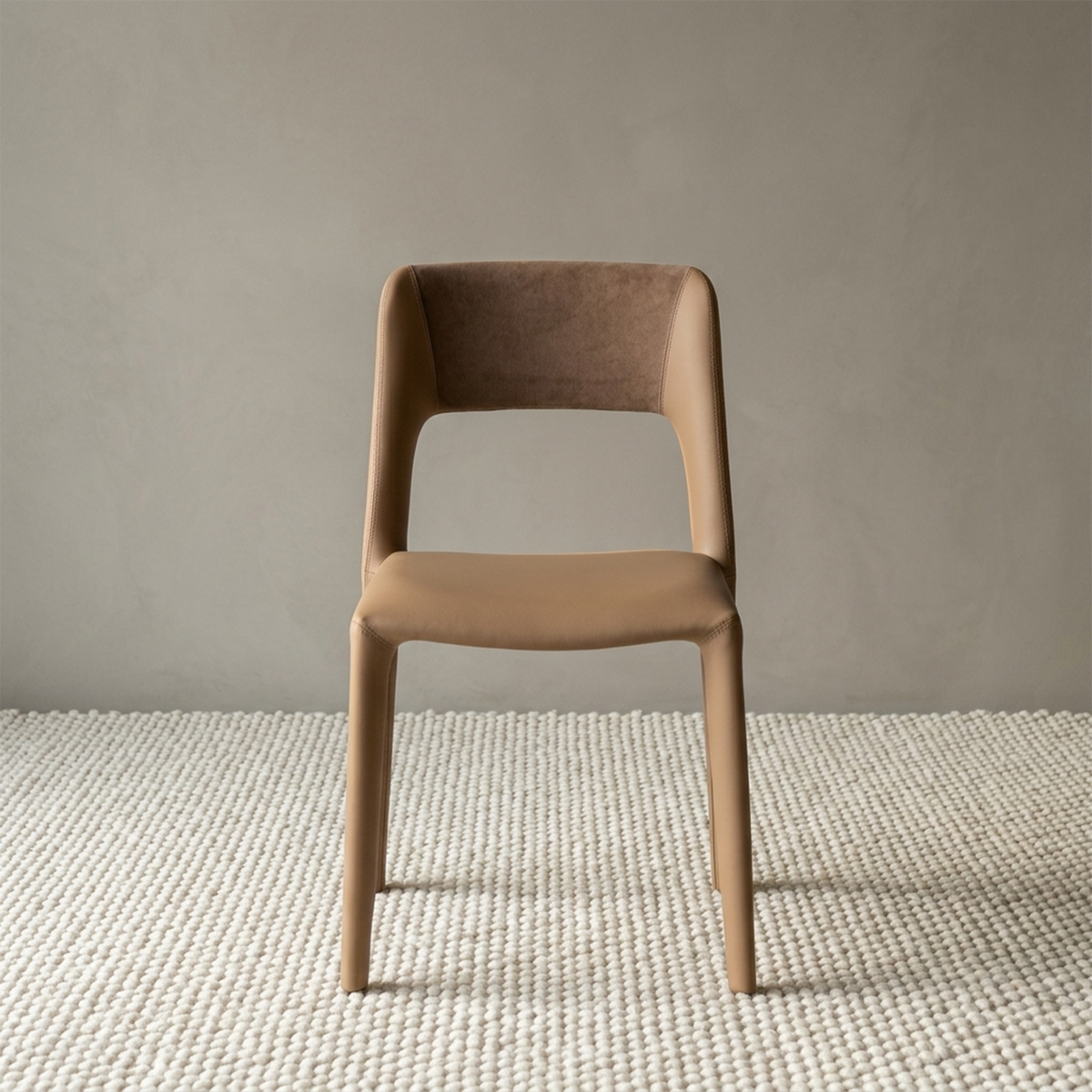 Valdaro Modern Leather Dining Chair - Camel Tan