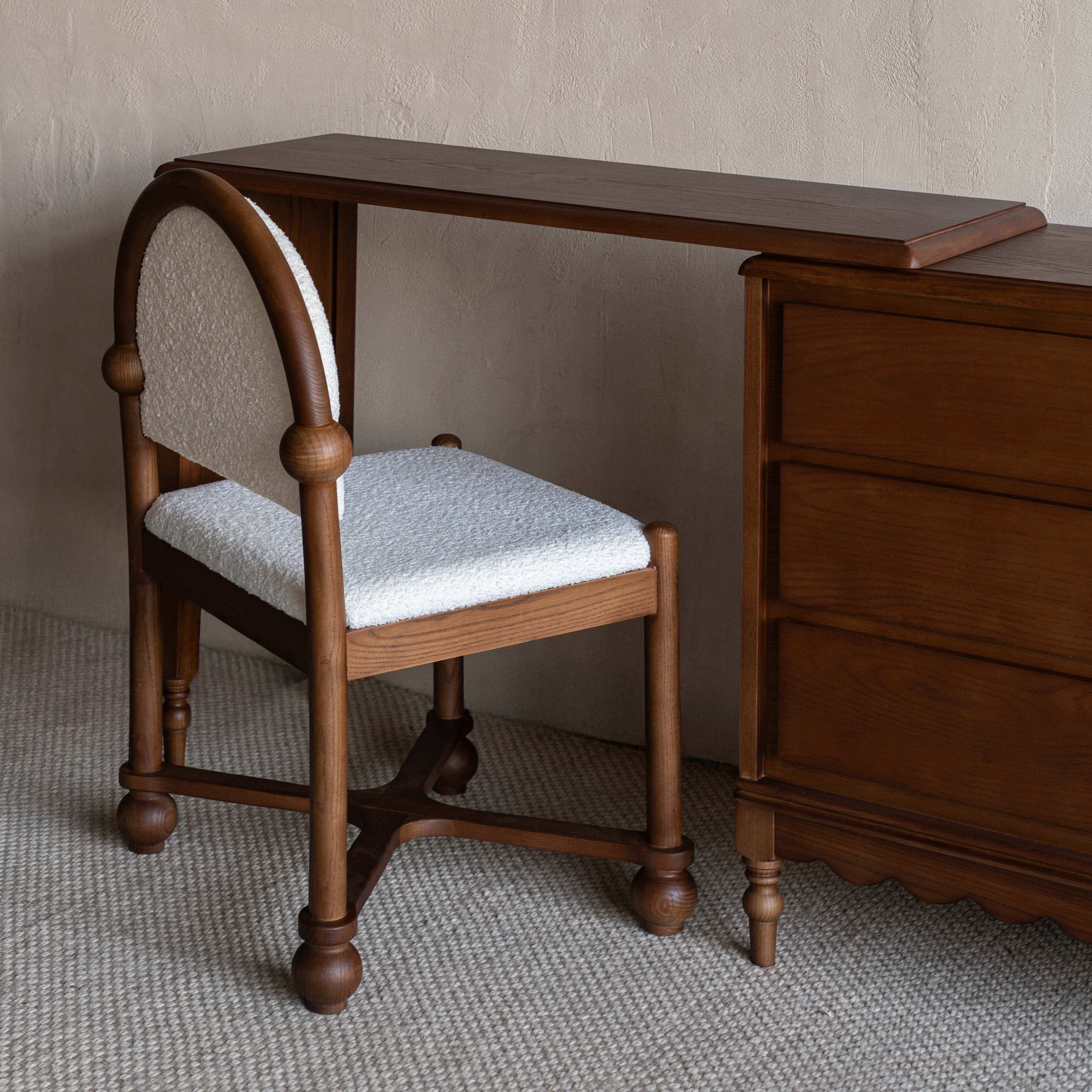 Mid Century Arch Door Dressing Table & Desk With Chair - WALNUT - Dressing Table - WS Living Furniture  Furniture Store in Dubai
