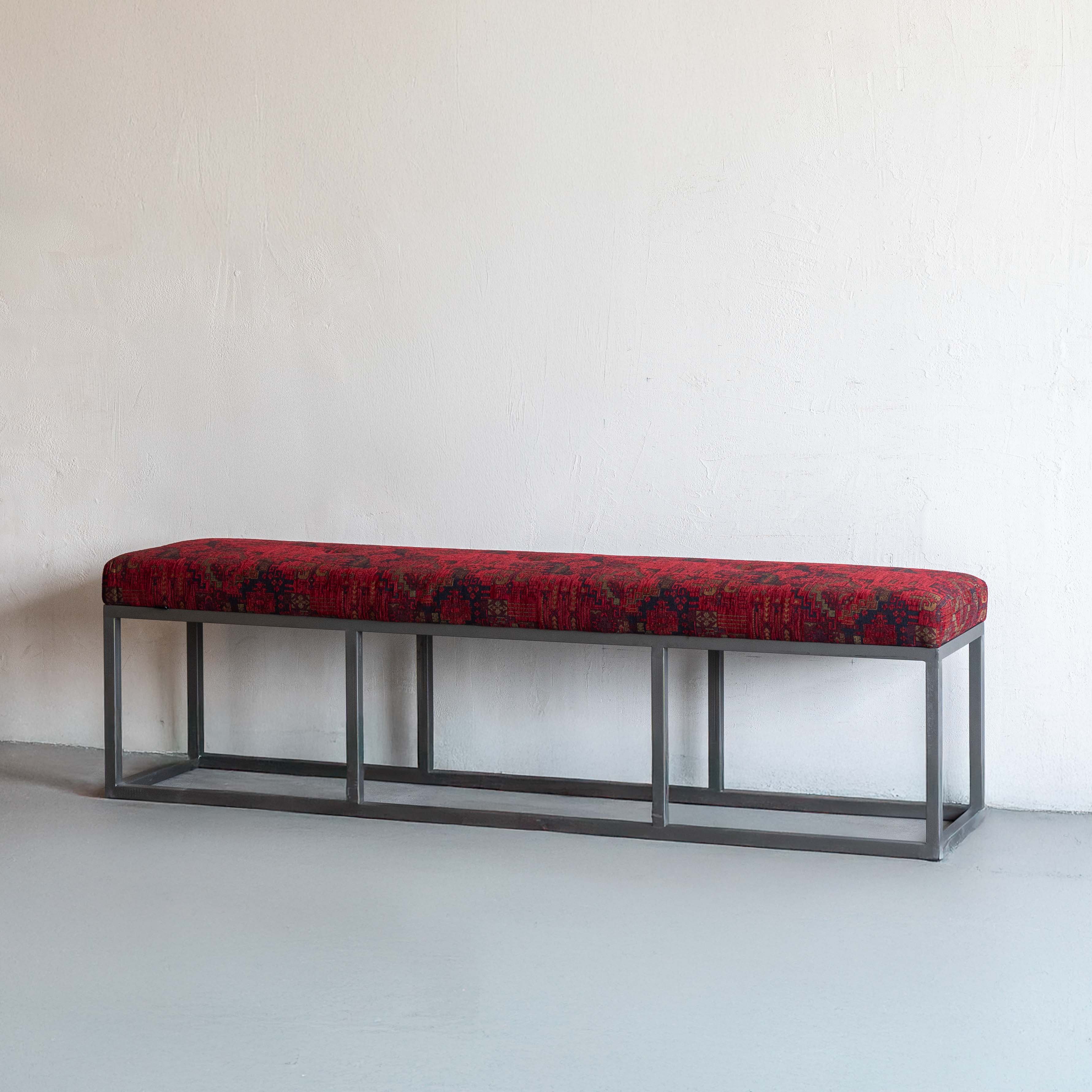 Mira Classic Industrial Style Bench - Red
