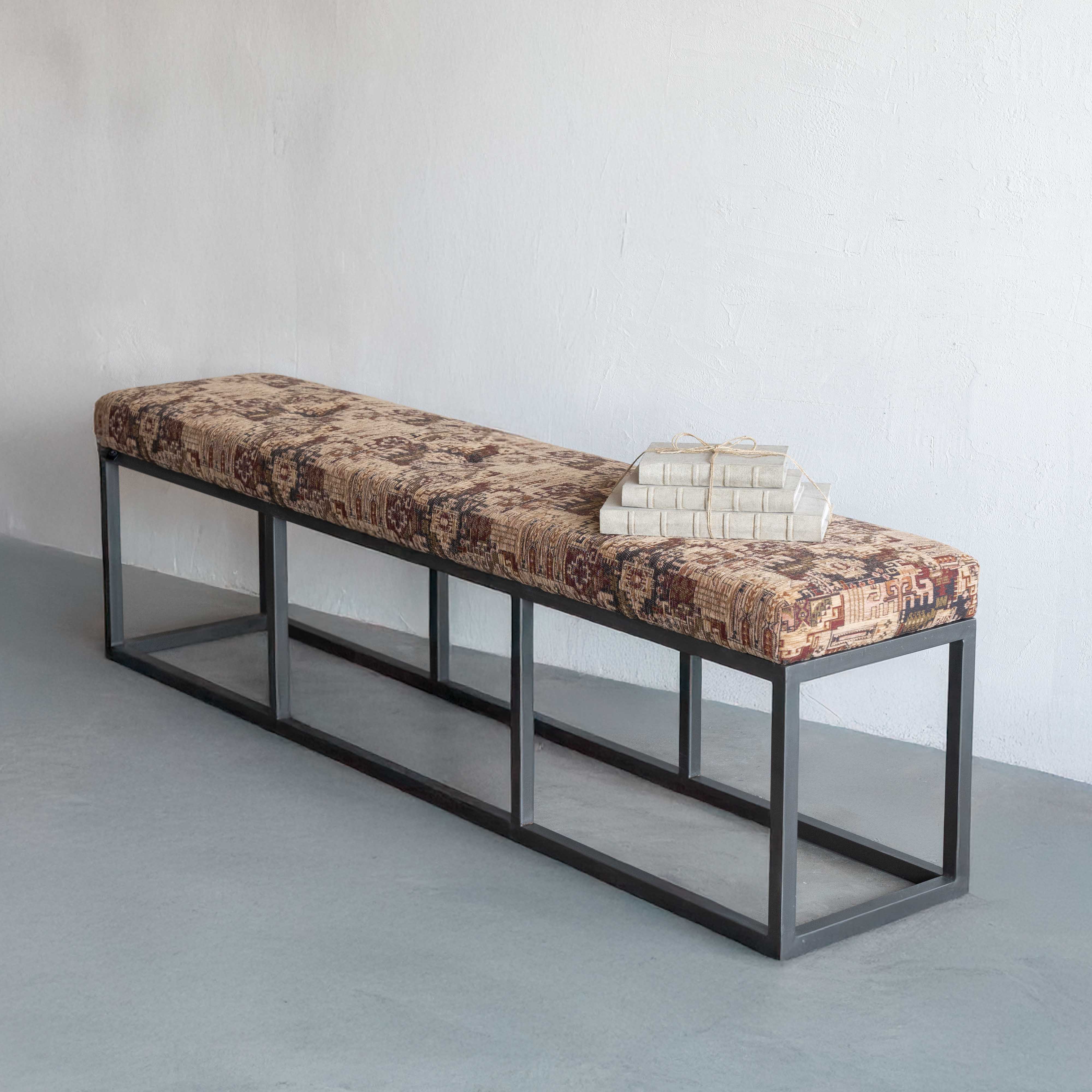 Mira Industrial Style Bench - Beige