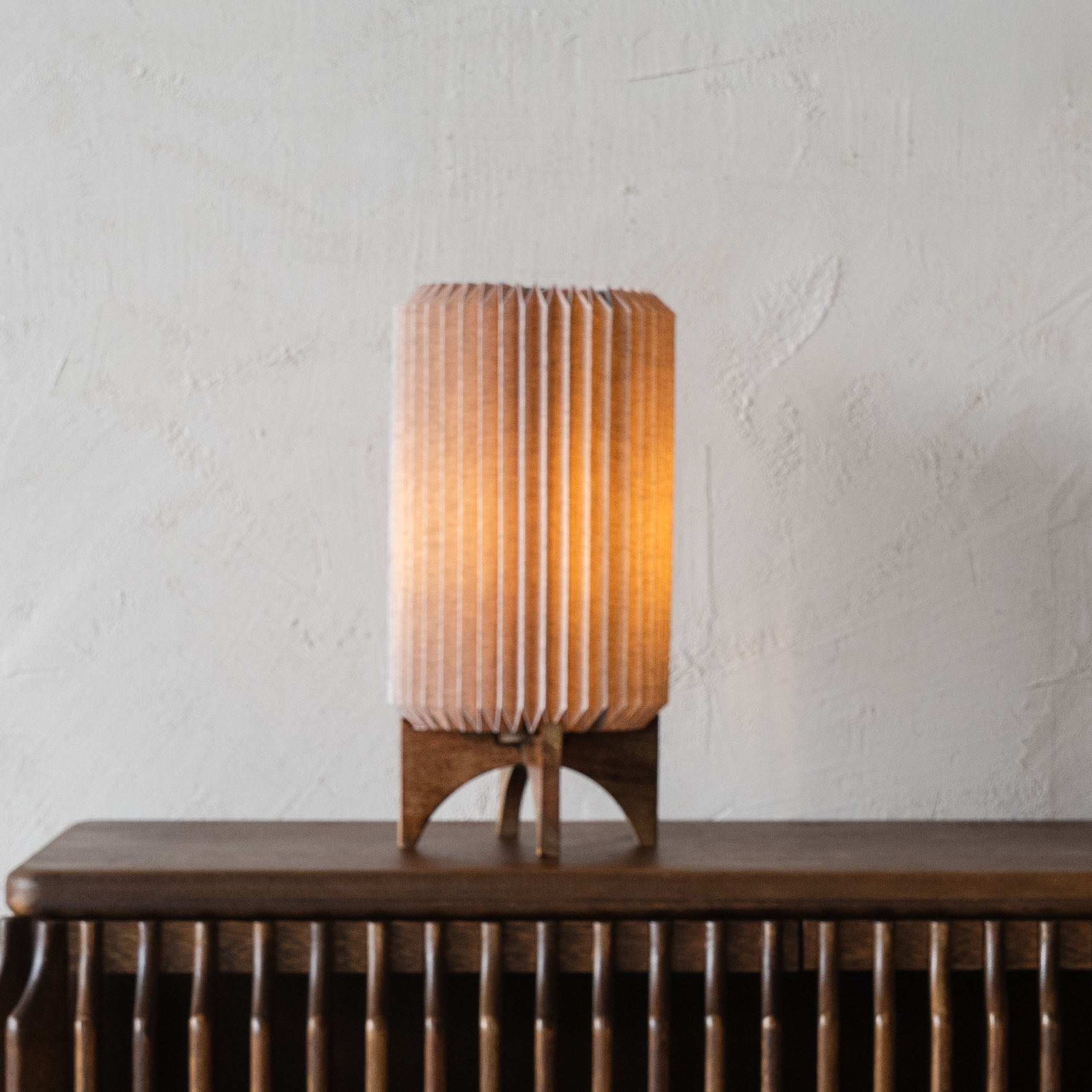 Sands of Light Origami  Wooden Base Fabric Shade Modern Table Lamp - Table Lamps - WS Living Furniture  Furniture Store in Dubai