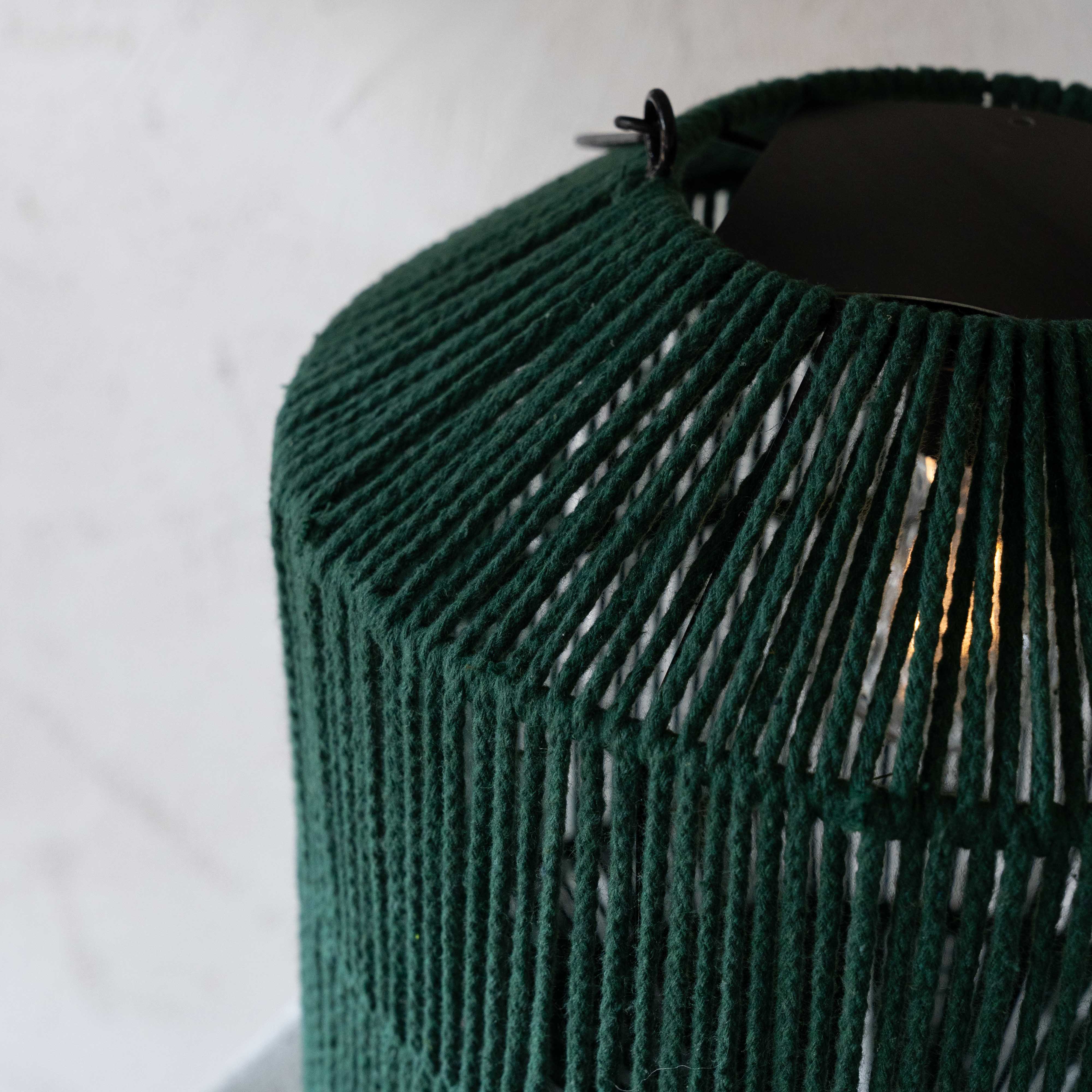 Lunar hues Green Cotton Rope Table Lamp | Classic Table Lamp