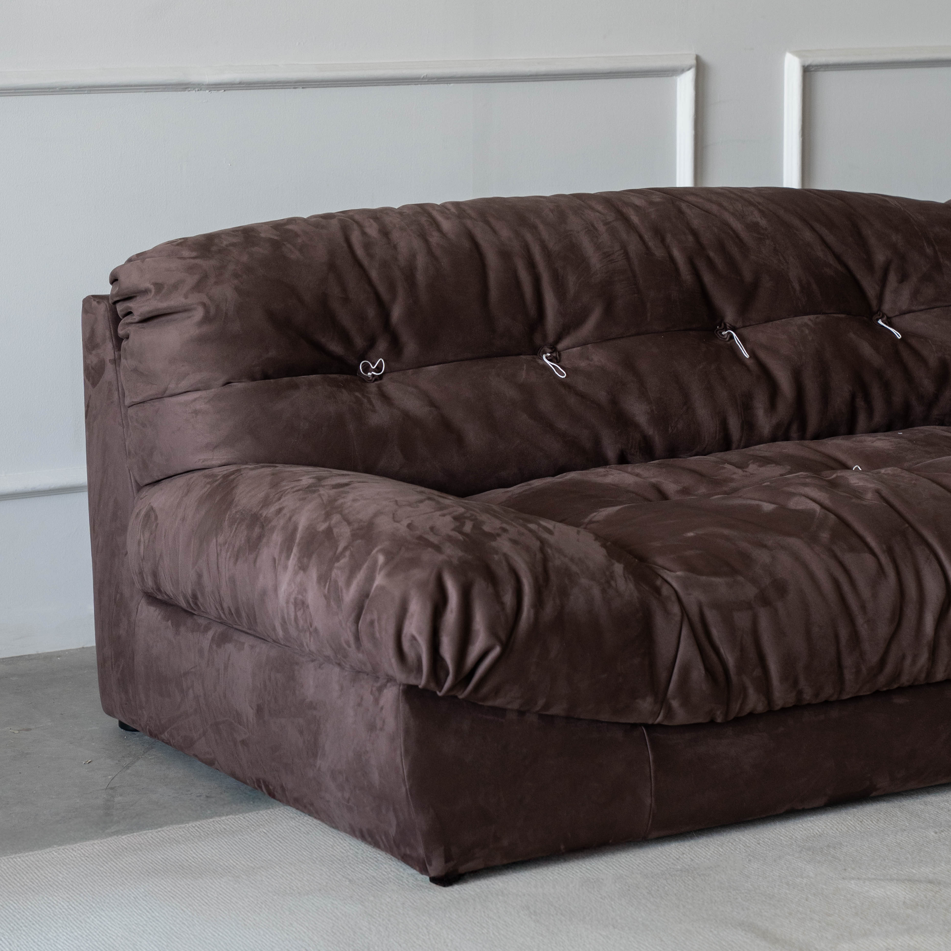 Milano Luxe Modern 3 Seater Sofa - Brown