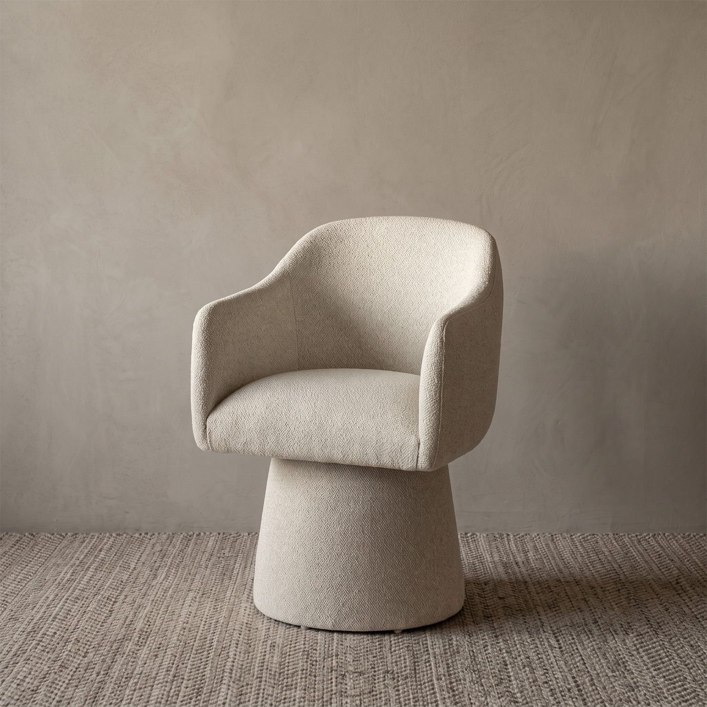 Rivo Modern Swivel Dining Chair - IVORY BEIGE