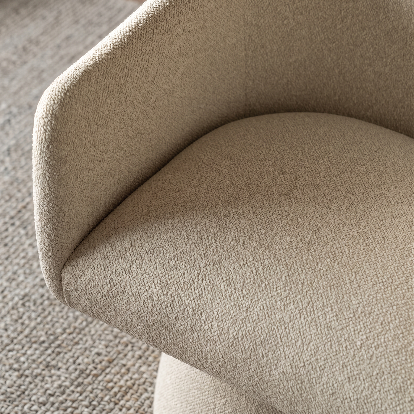 Rivo Modern Swivel Dining Chair - IVORY BEIGE