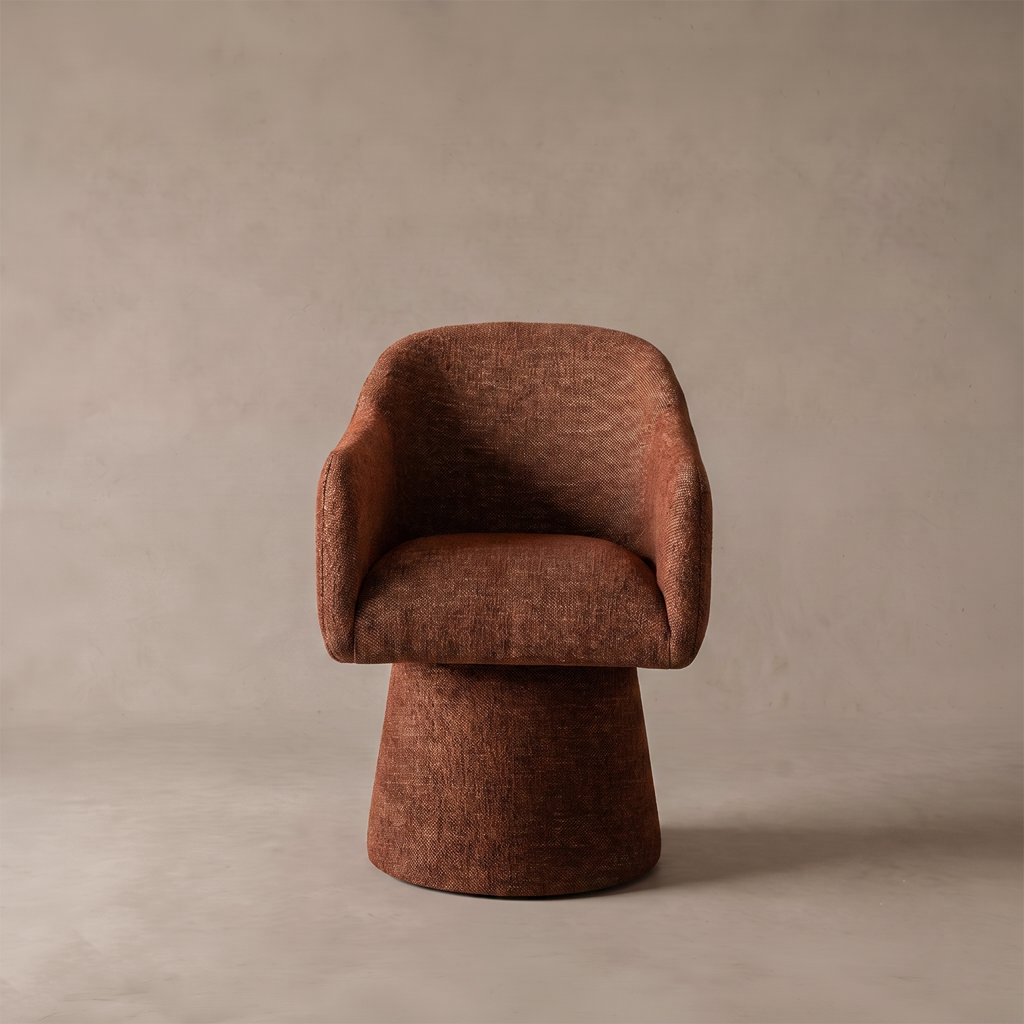 Rivo Modern Swivel Dining Chair - Burnt Terracotta