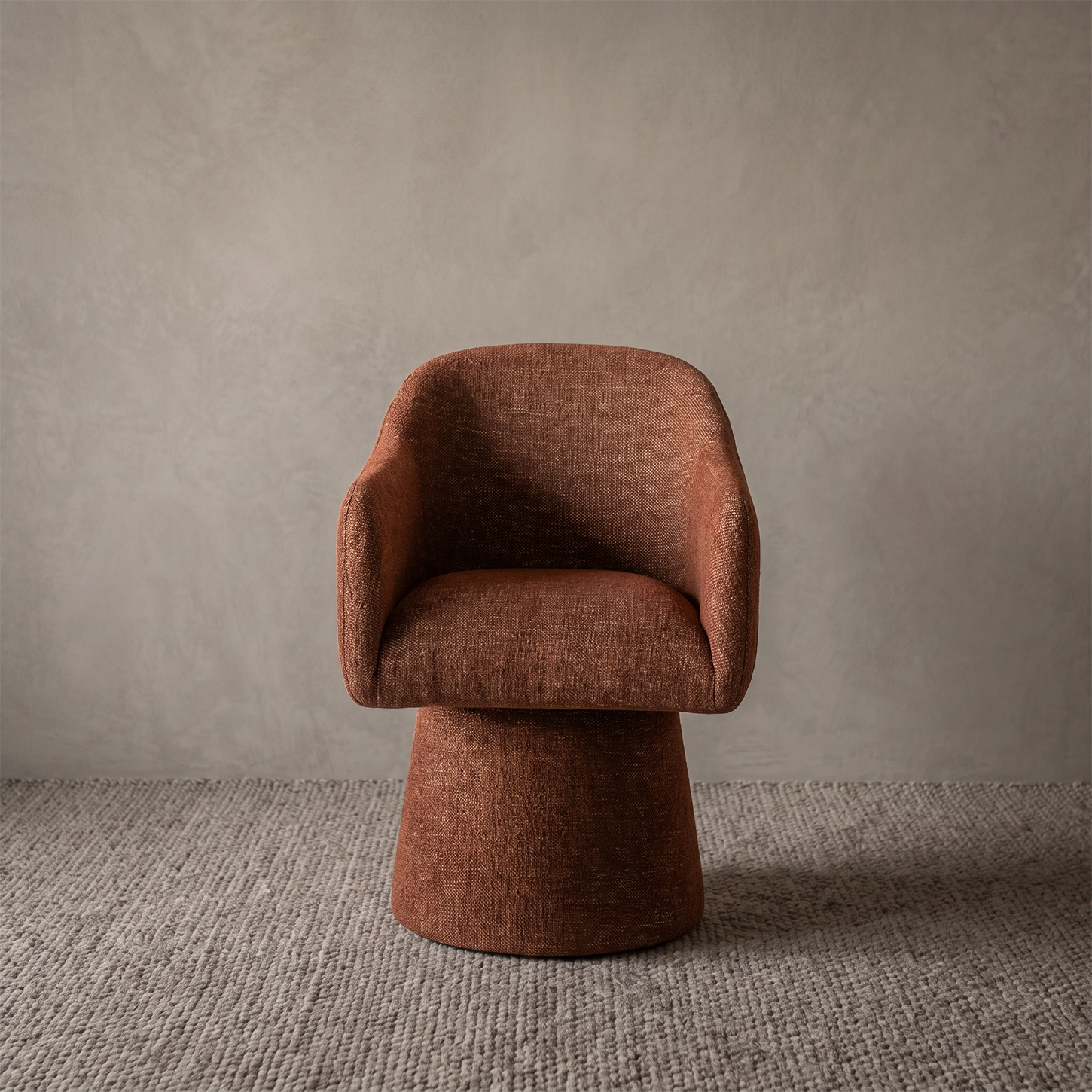 Rivo Modern Swivel Dining Chair - Burnt Terracotta