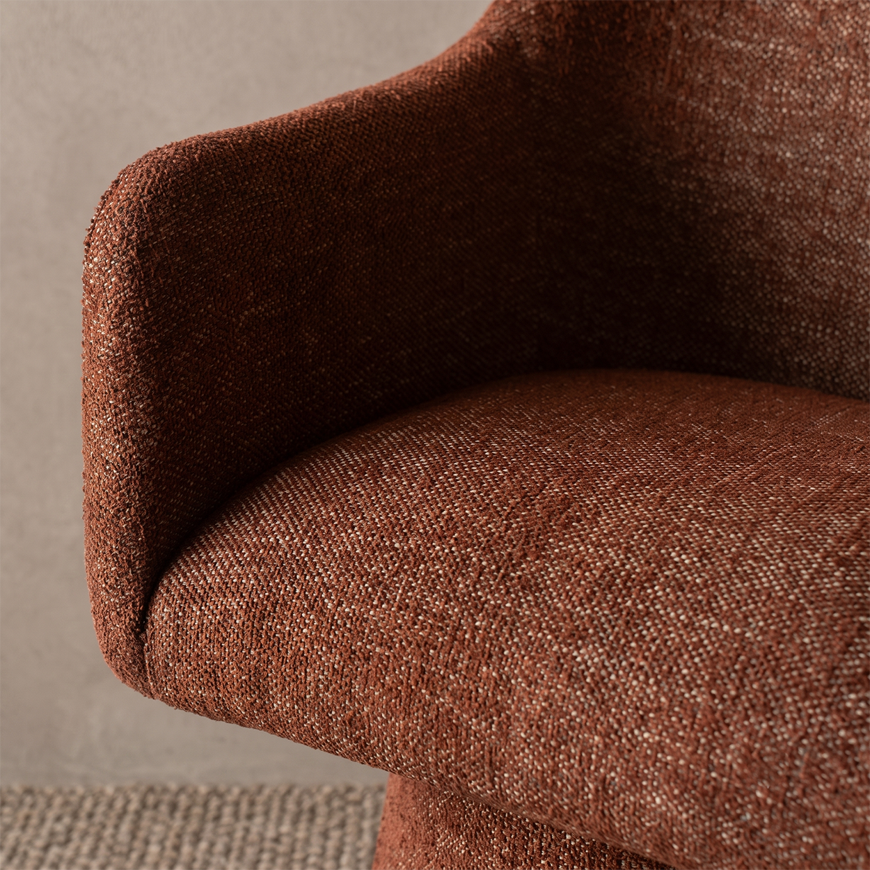 Rivo Modern Swivel Dining Chair - Burnt Terracotta