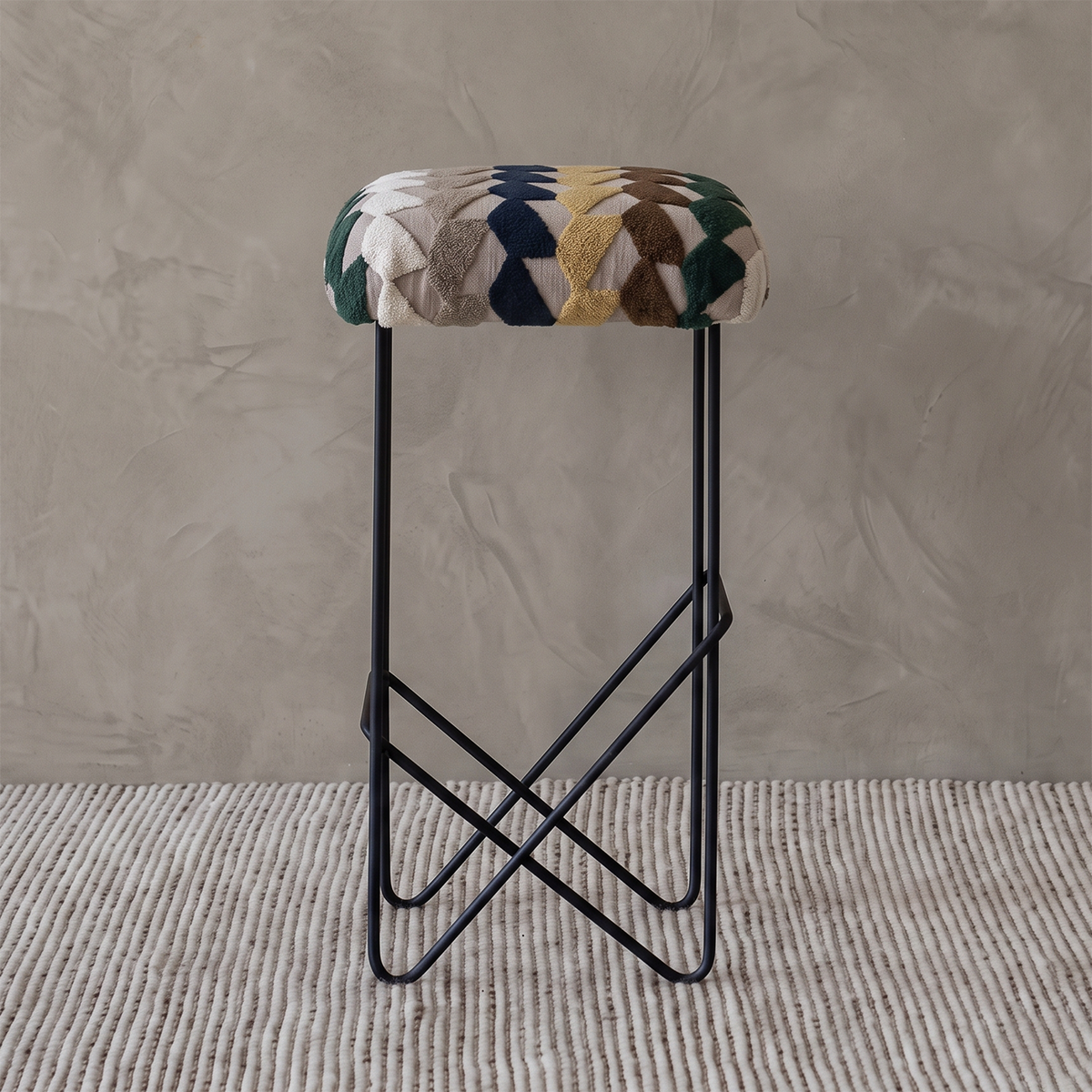 Nora Minimalist Classic Bar Stool - MULTI TEXTURE