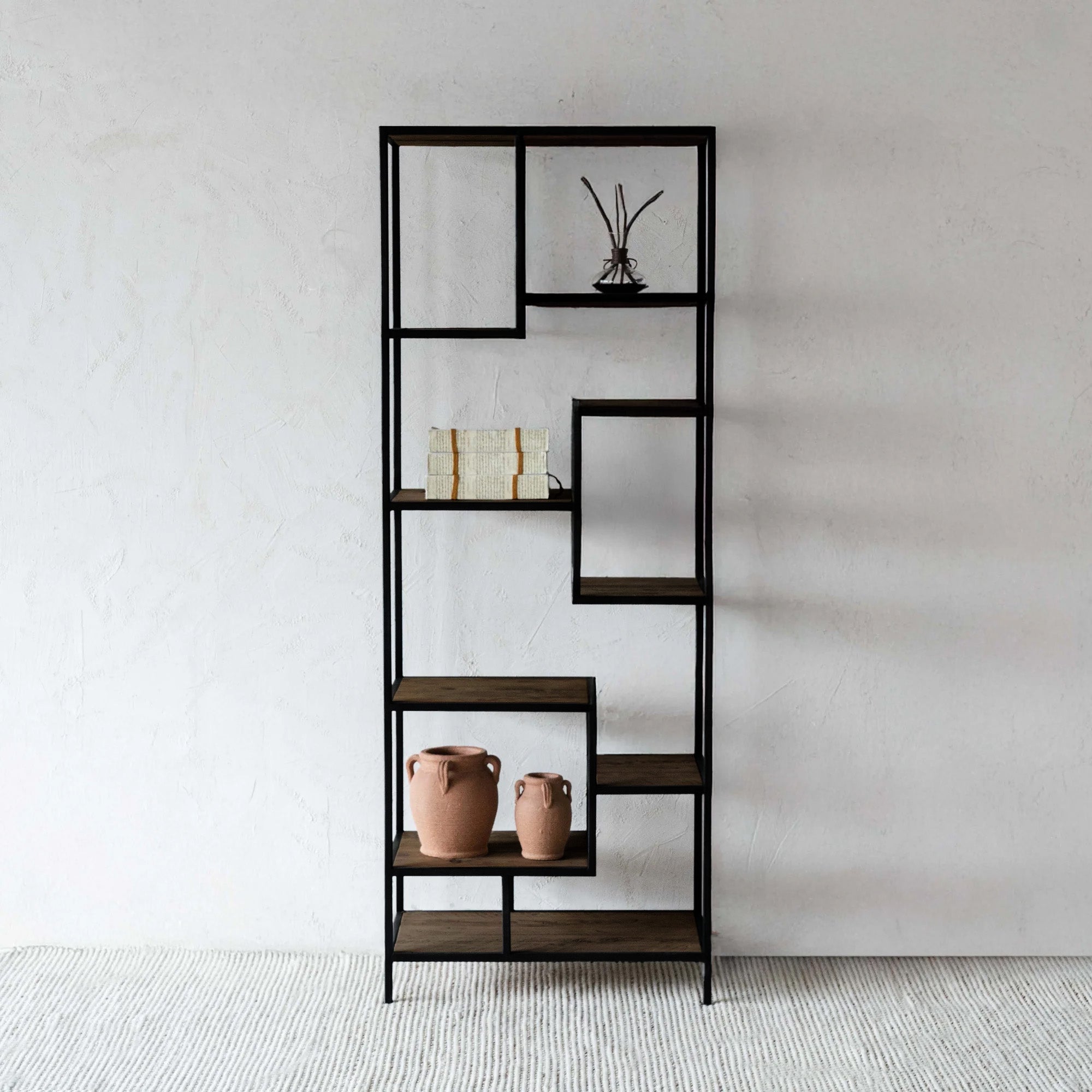 Nordic Industrial Solid Wood Bookshelf - Shelves - WS Living Furniture  Furniture Store in Dubai