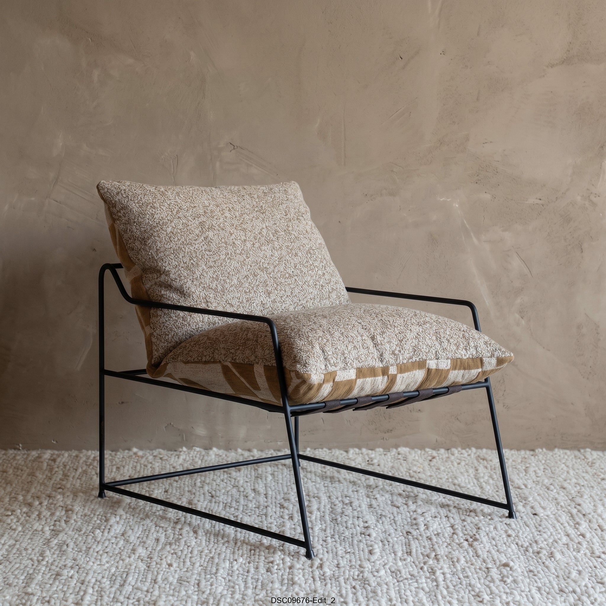 Novato Comfortable Relax Lounge Chair - Abstract Mustard