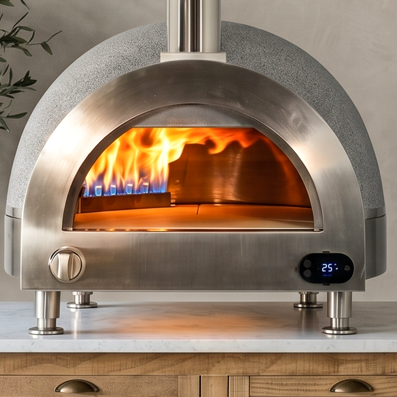 Forno Gas Clay Pizza Oven Dome Oven With Electronic Thermometer