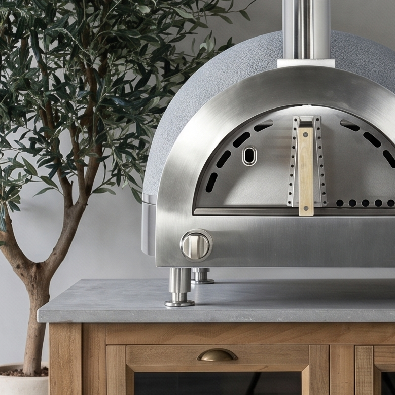 Forno Gas Clay Pizza Oven Dome Oven With Electronic Thermometer