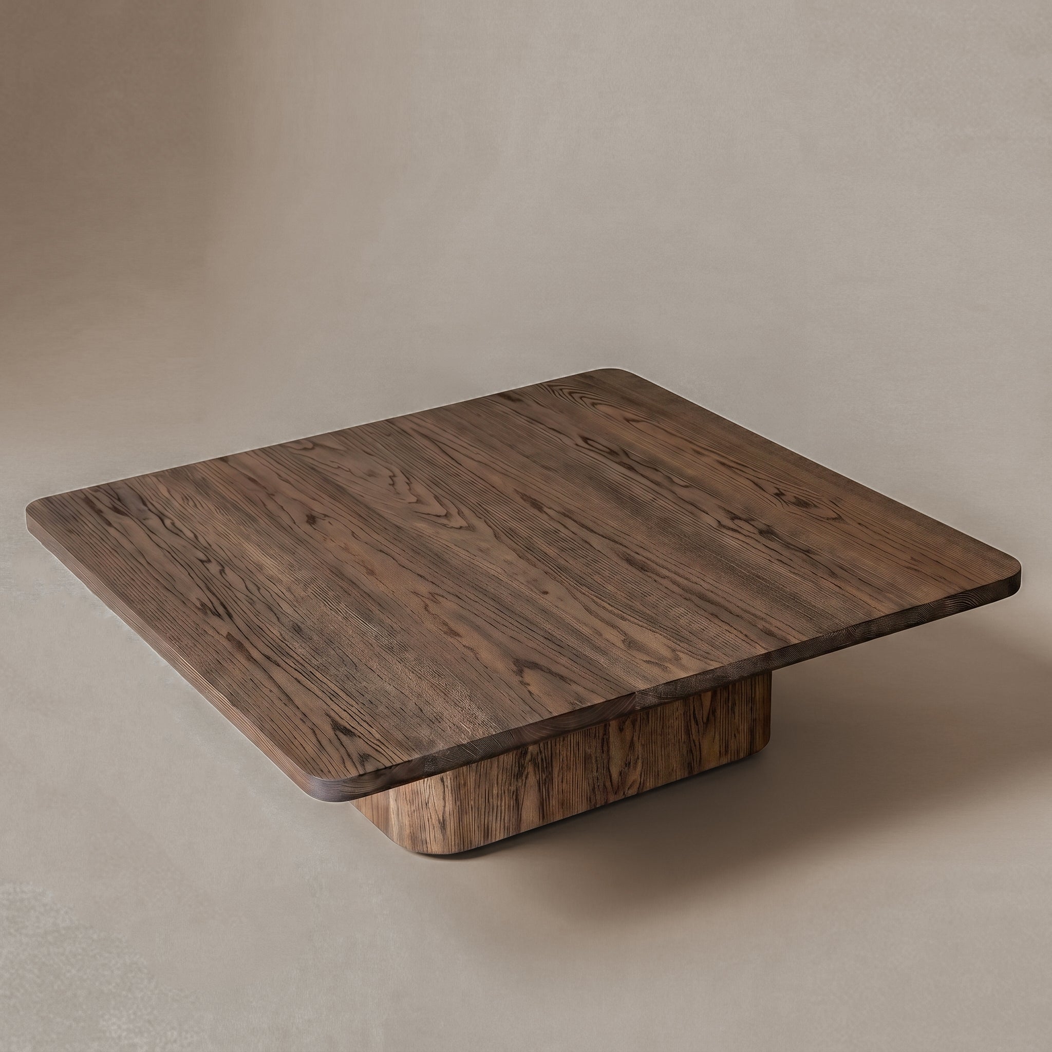 Marmaris Solid Oak Wood Big Square Coffee Table