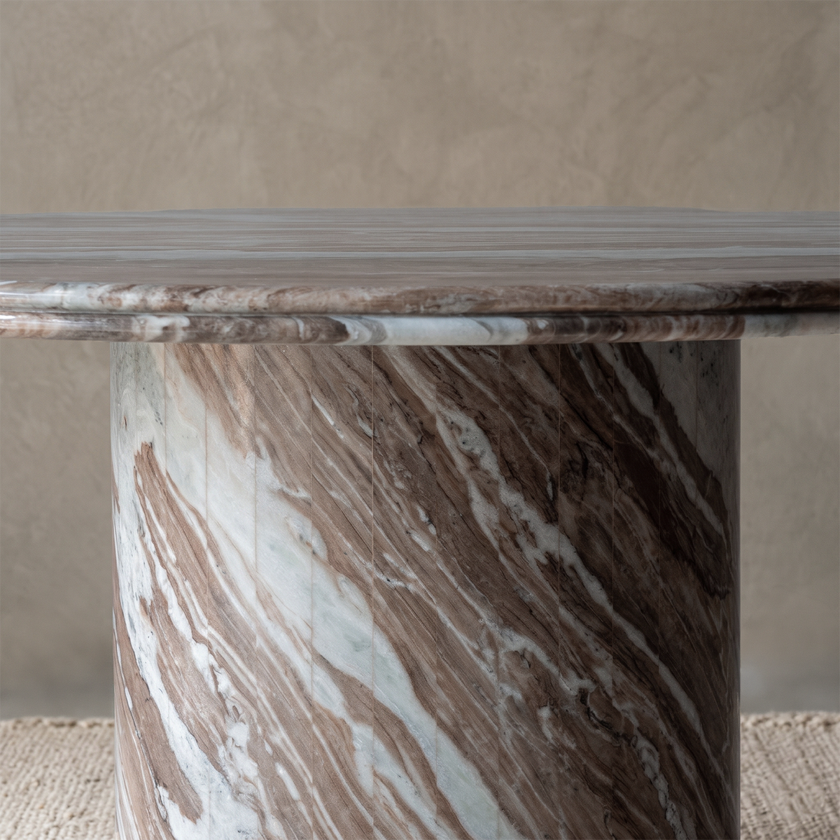 Majestic Brown Marble Round Dining Table