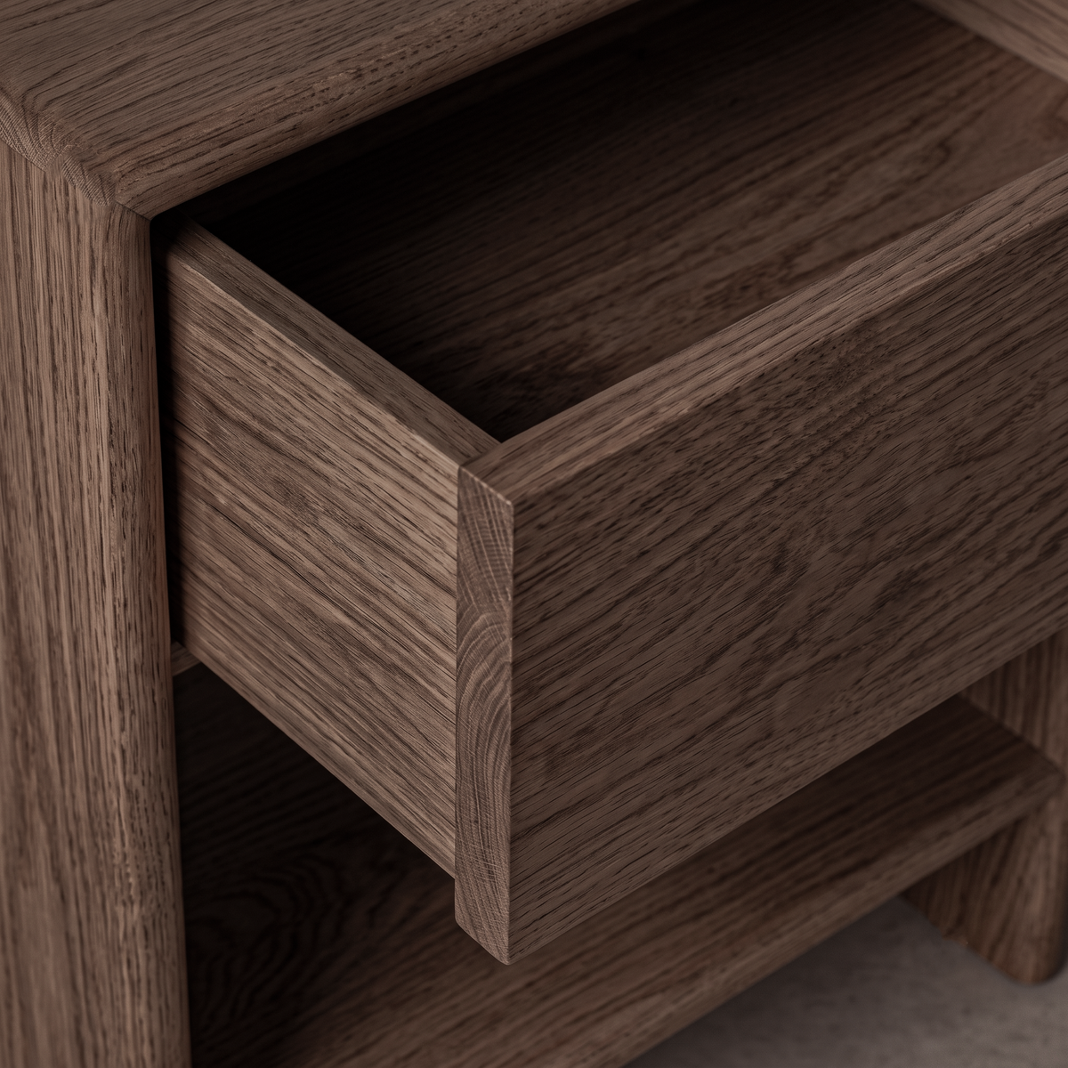 Palm Bedside Wooden Table with Drawer - Light Brown