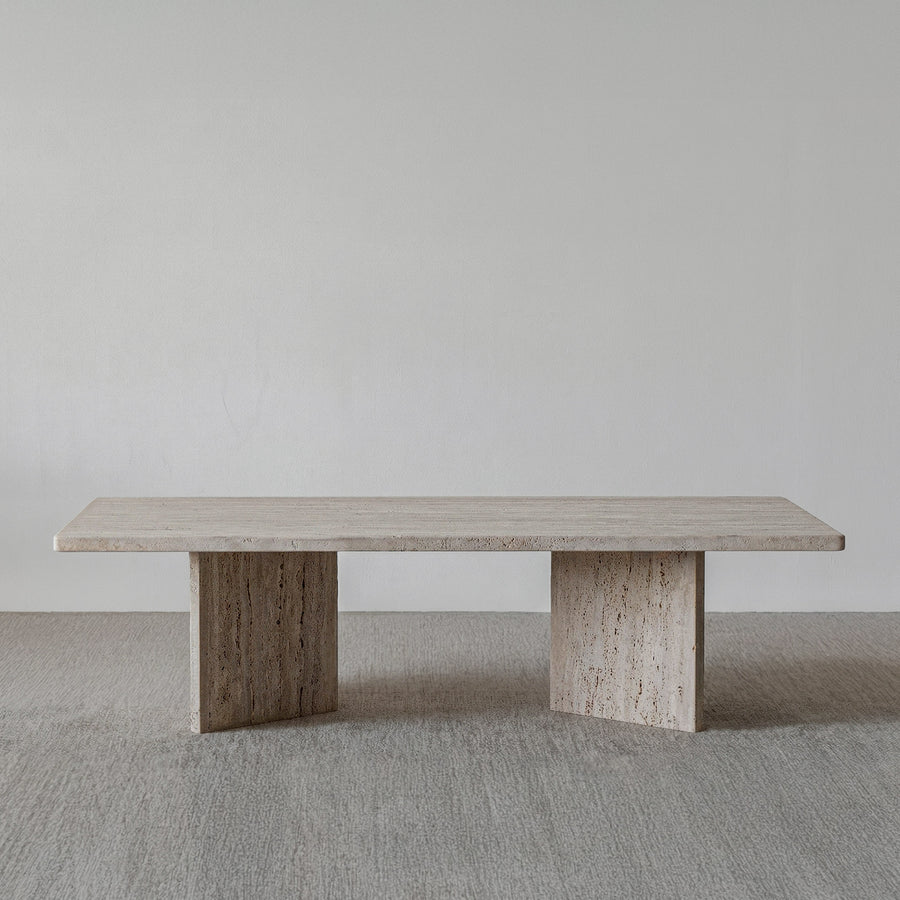 Palm Rectangle Travertine Marble Coffee Table Dubai