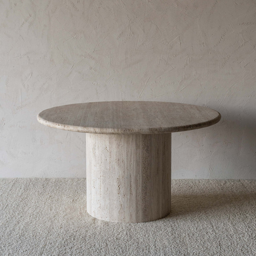 Palm Round Travertine Marble Dining Table Dubai