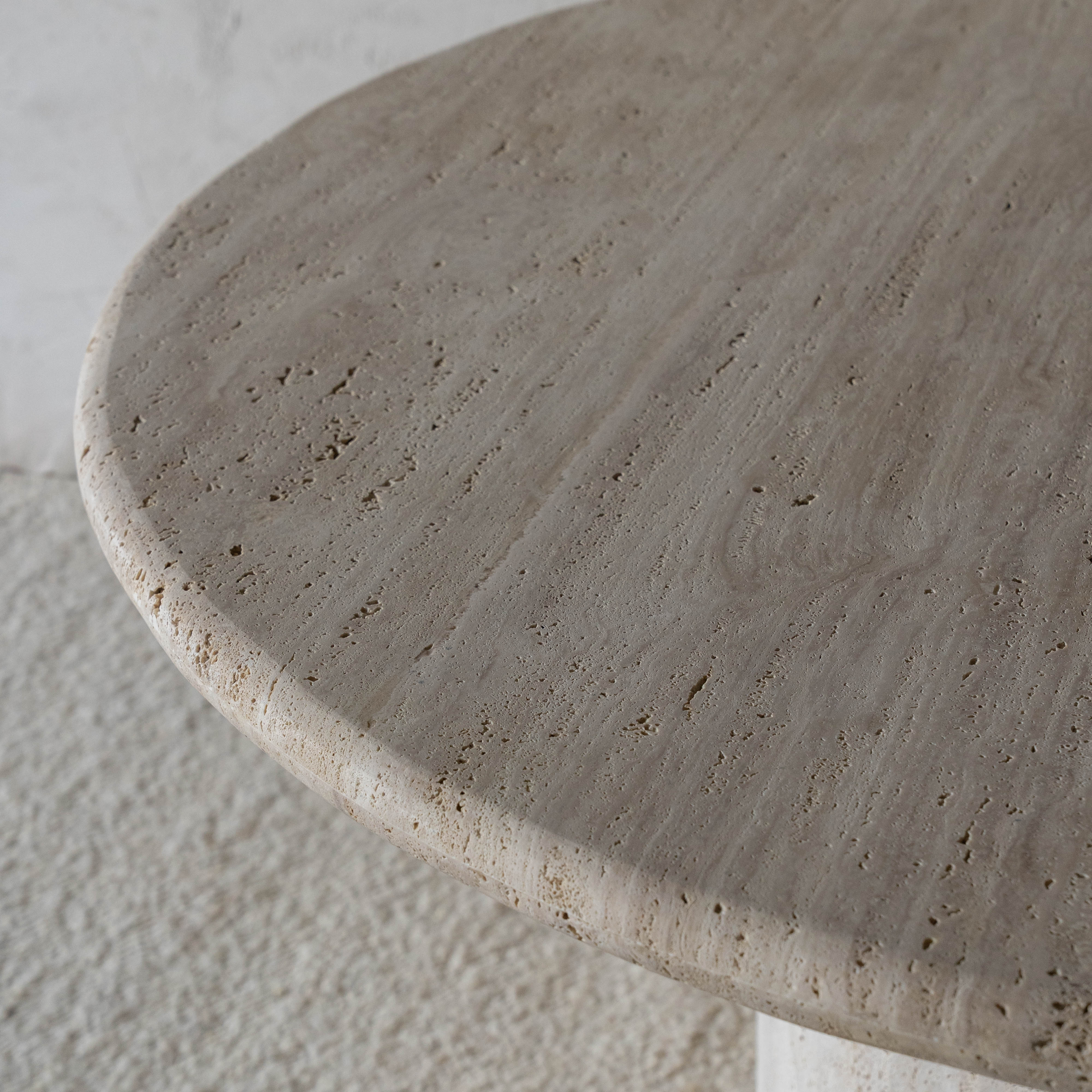 Palm Round Travertine Marble Dining Table