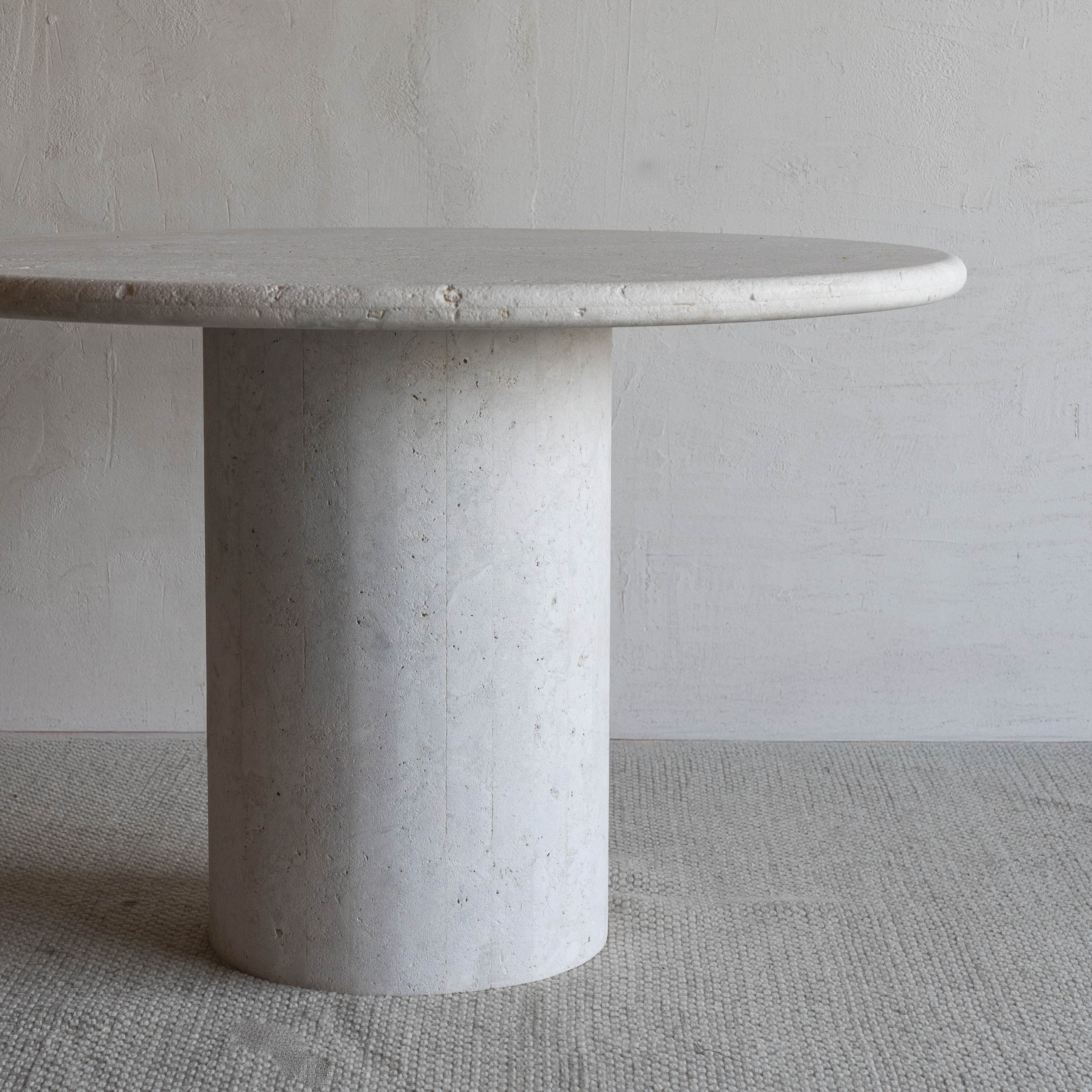 Palm Round Limestone Marble Dining Table