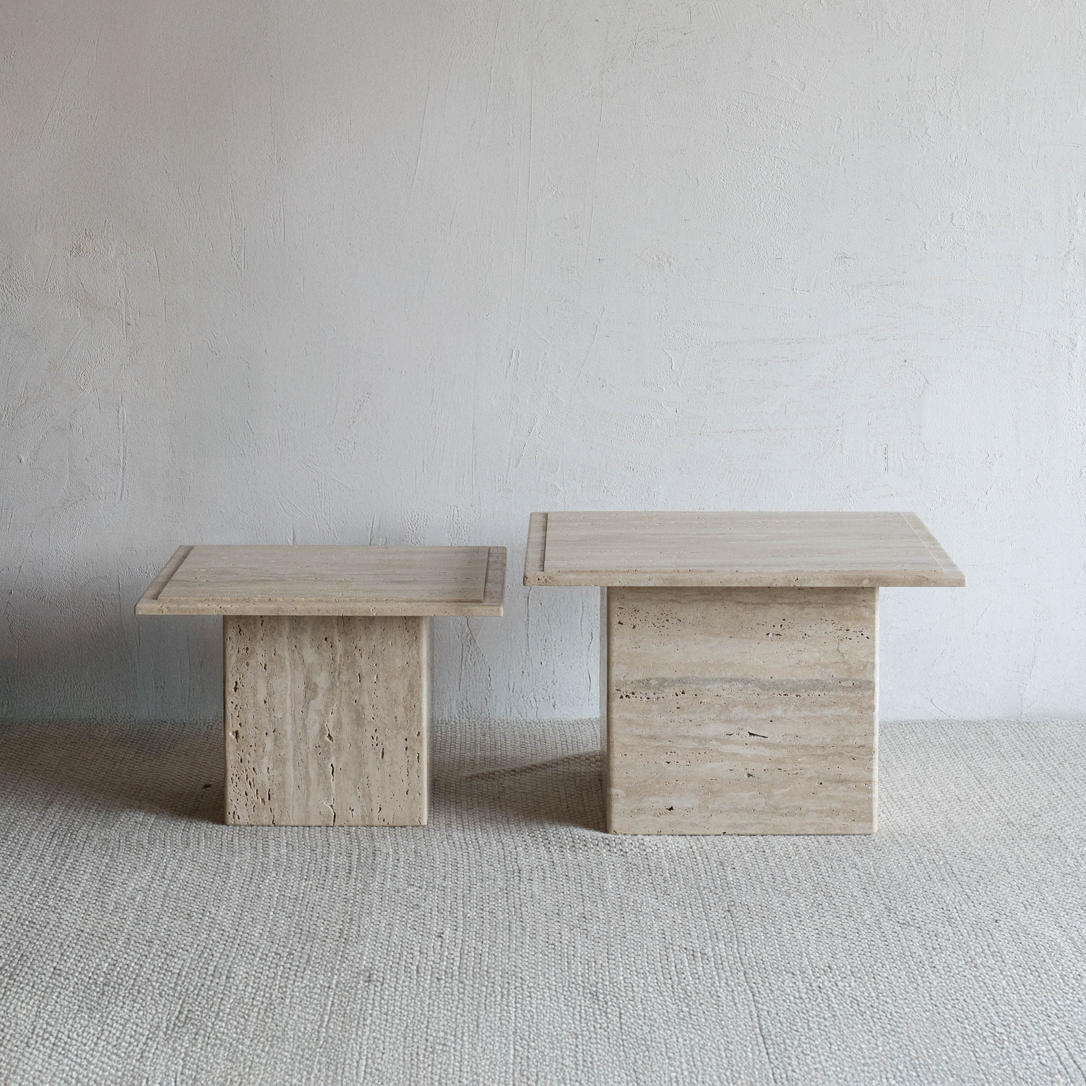 Palm Travertine Marble Square Coffee Table