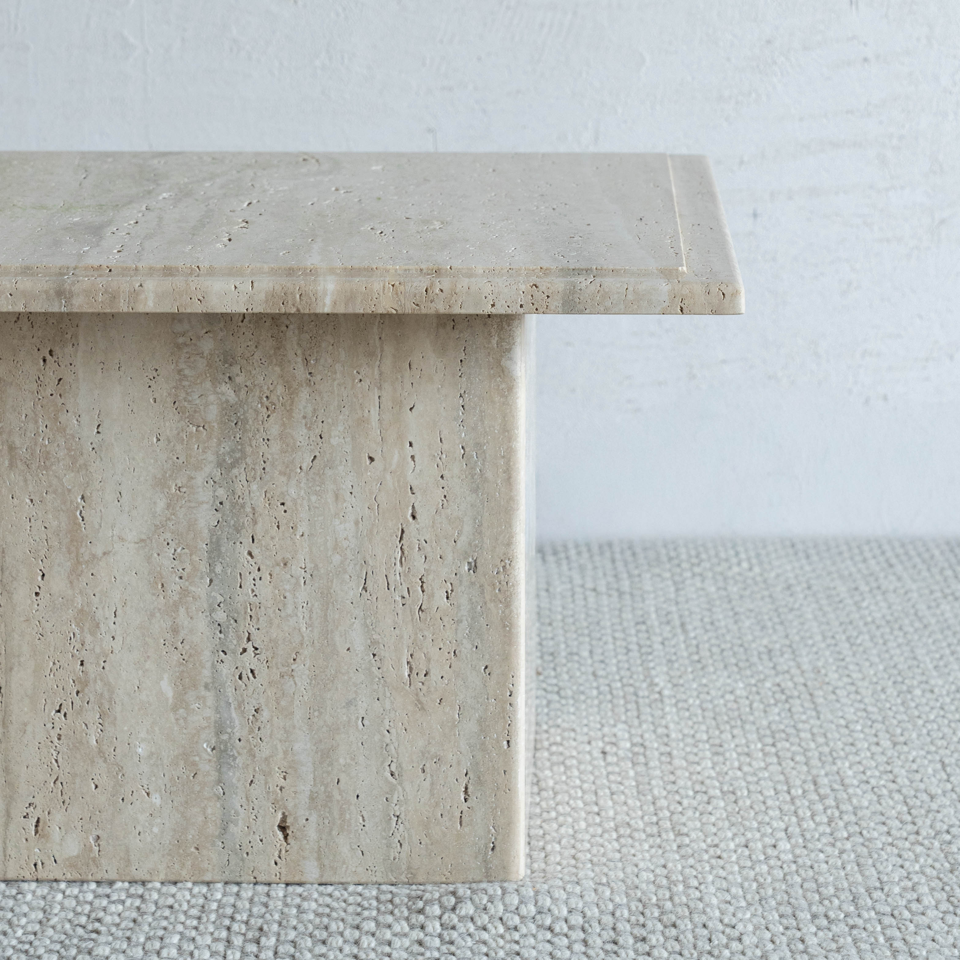 Palm Travertine Marble Square Coffee Table