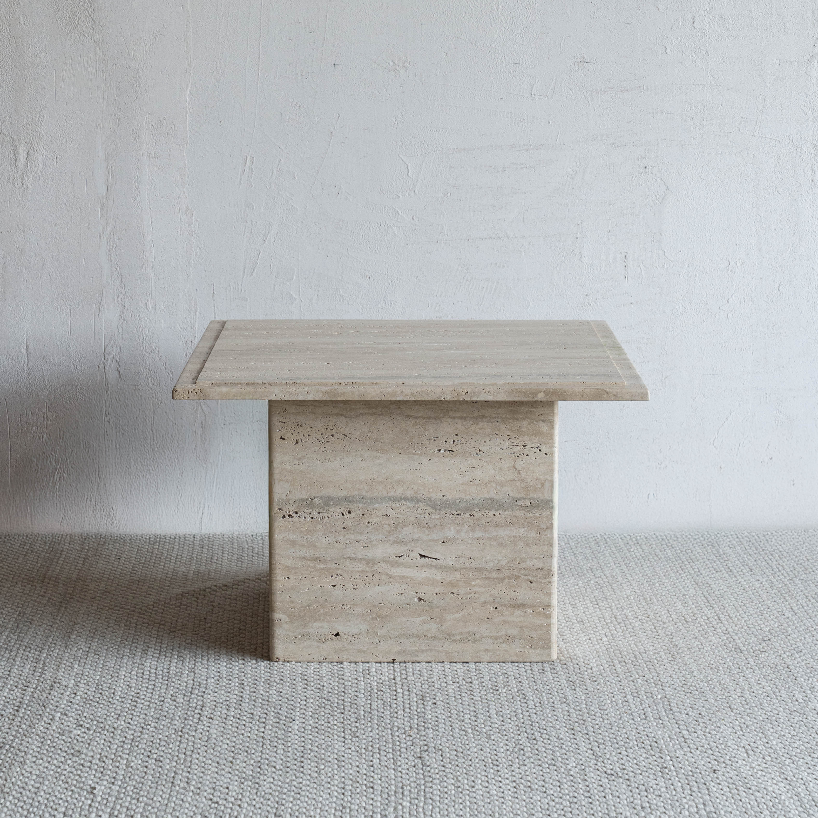 Palm Travertine Marble Square Coffee Table