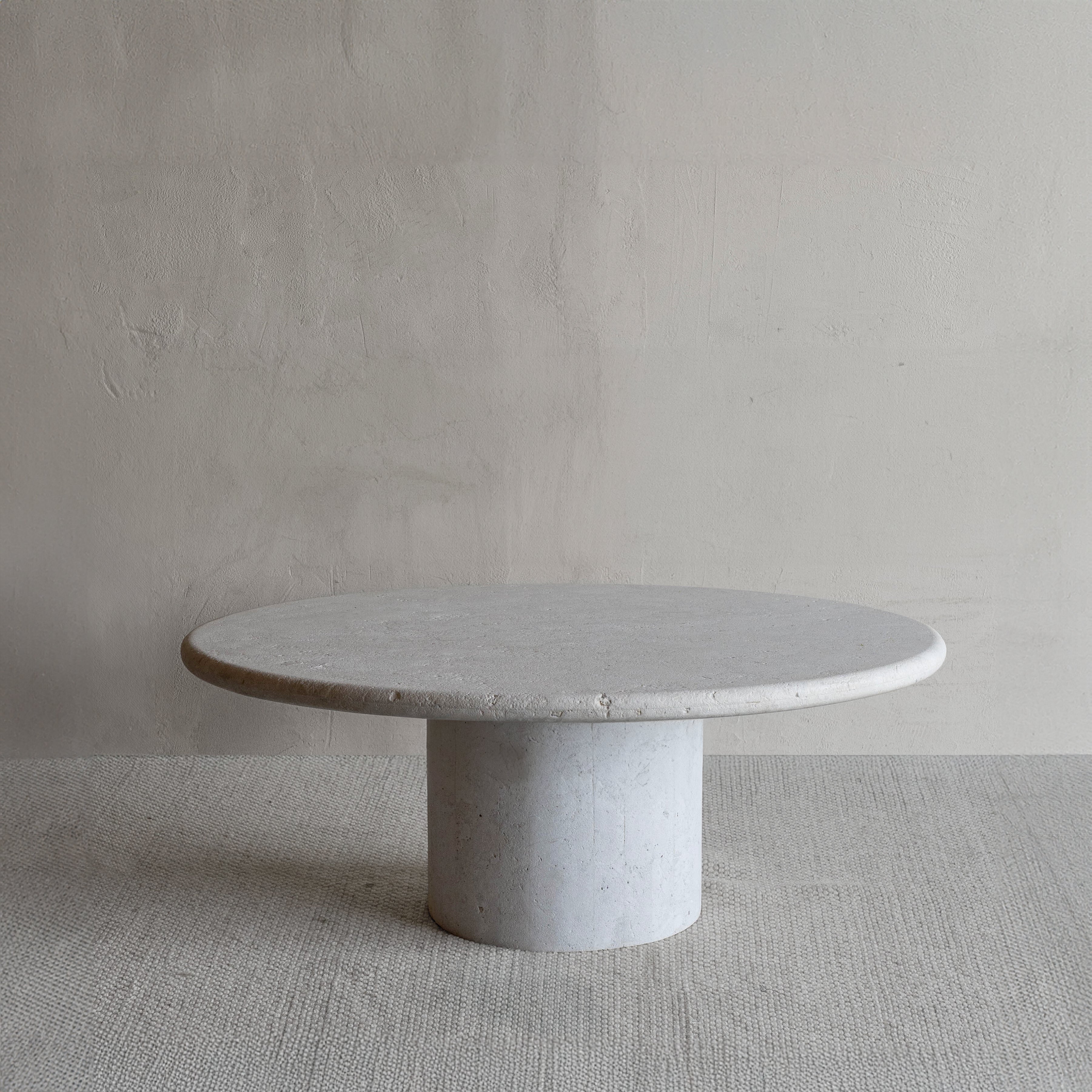 Palm Limestone Marble Round Coffee Table