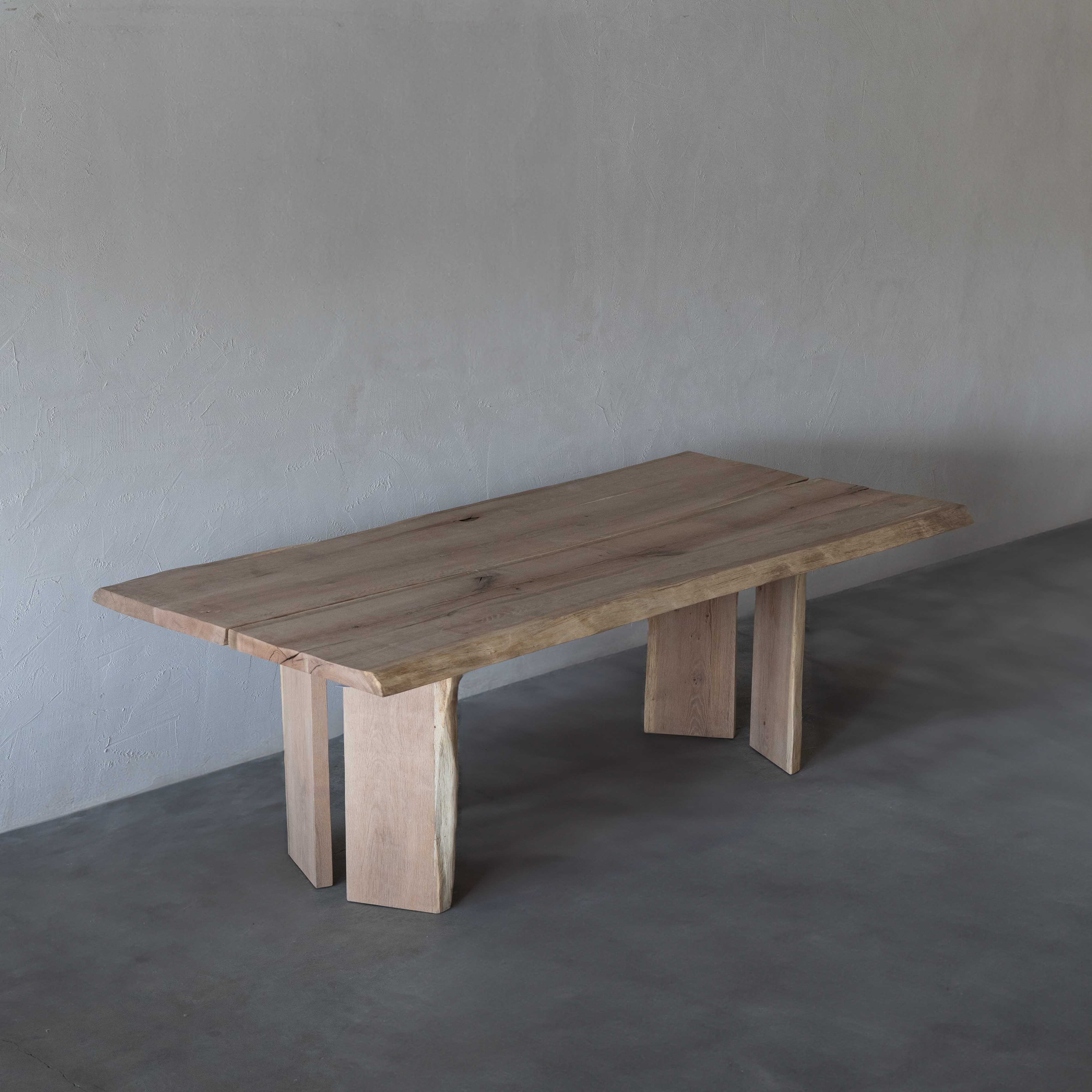 Palma Solid Oak Wood Live Edge Dining Table - Small - Dining Tables - WS Living - UAE Wood and steel Furnitures in Dubai