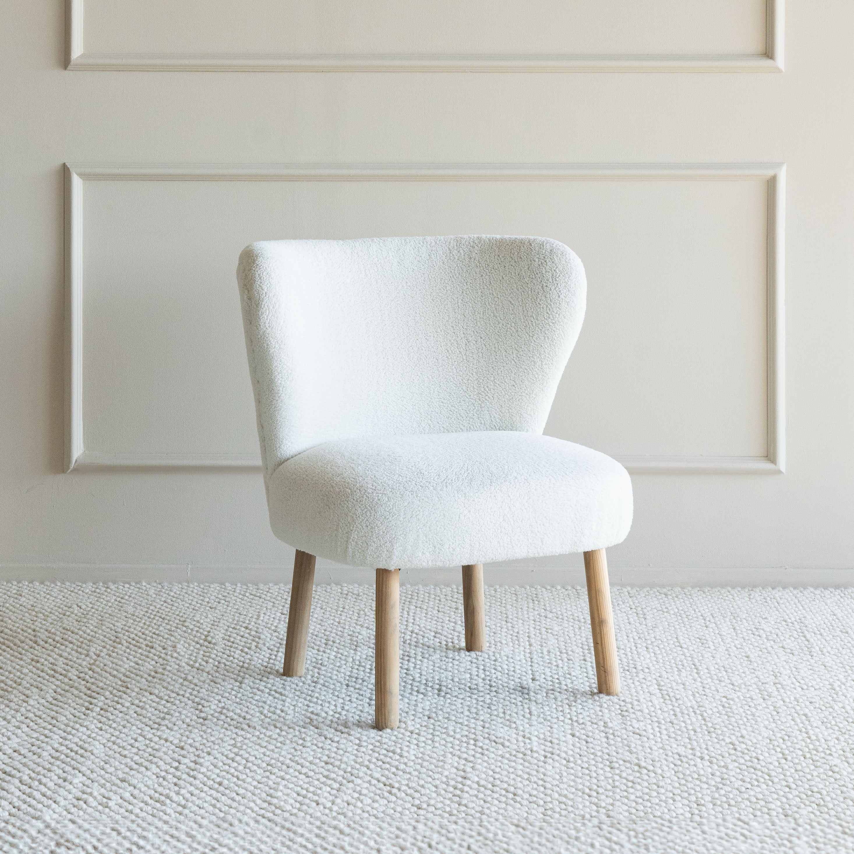 Palmer Chair-White  - WS Living - UAE - Lounge Wood and steel Furnitures - Dubai