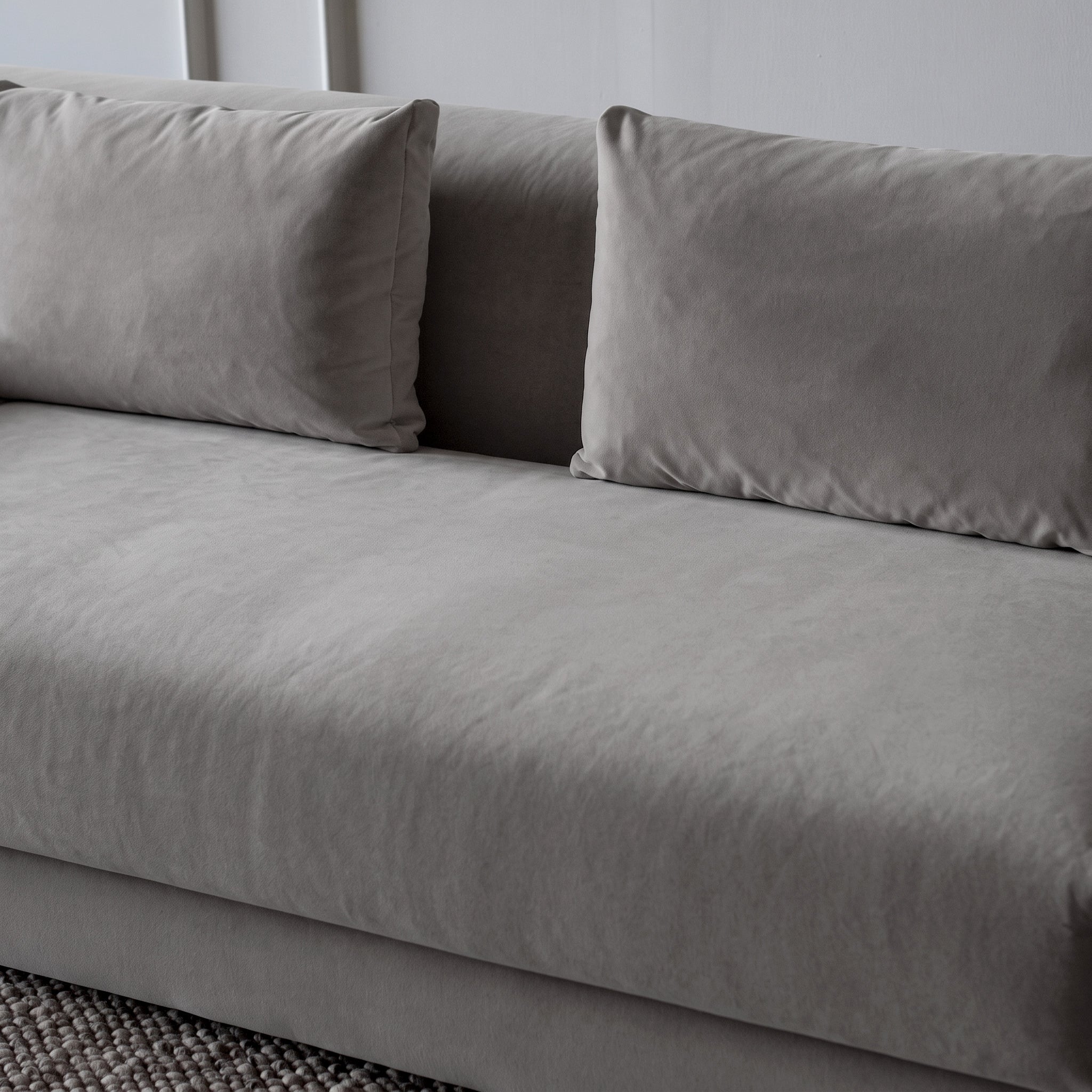 Bellaro Low Lounge Modern Velvet 3 Seater Sofa