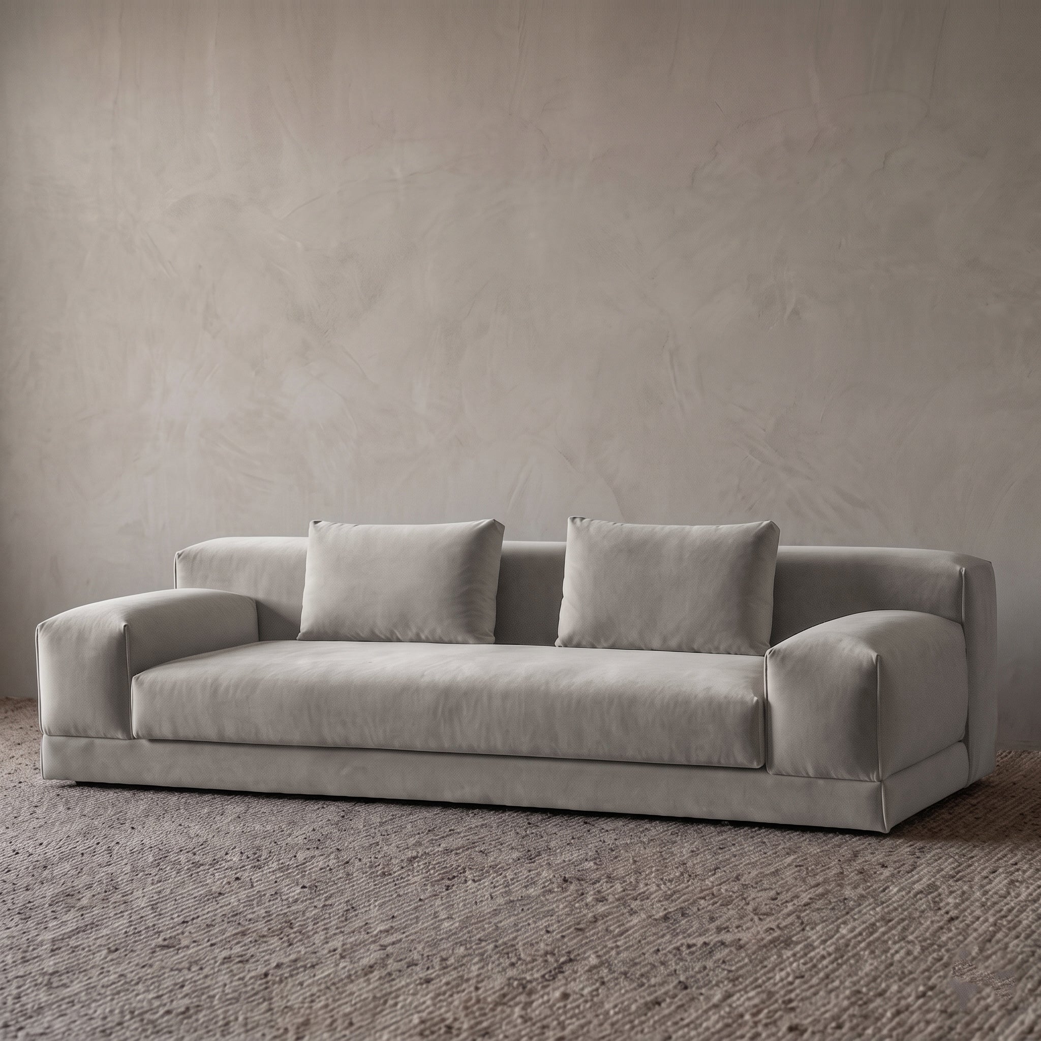 Bellaro Low Lounge Modern Velvet 3 Seater Sofa