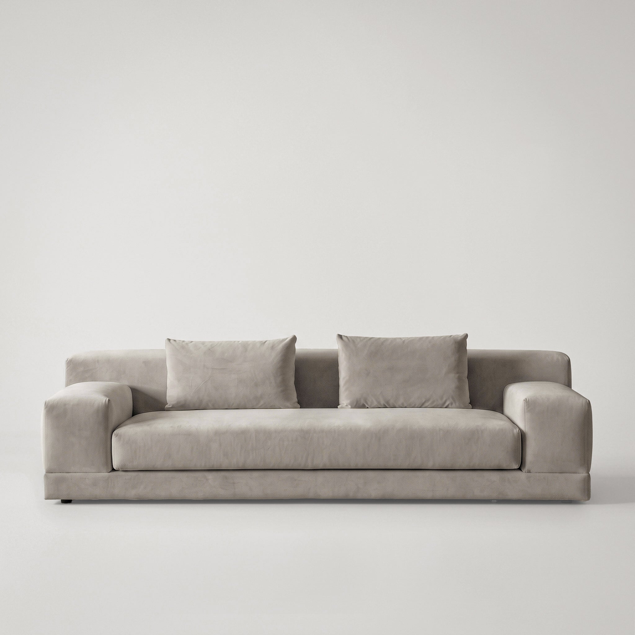 Bellaro Low Lounge Modern Velvet 3 Seater Sofa